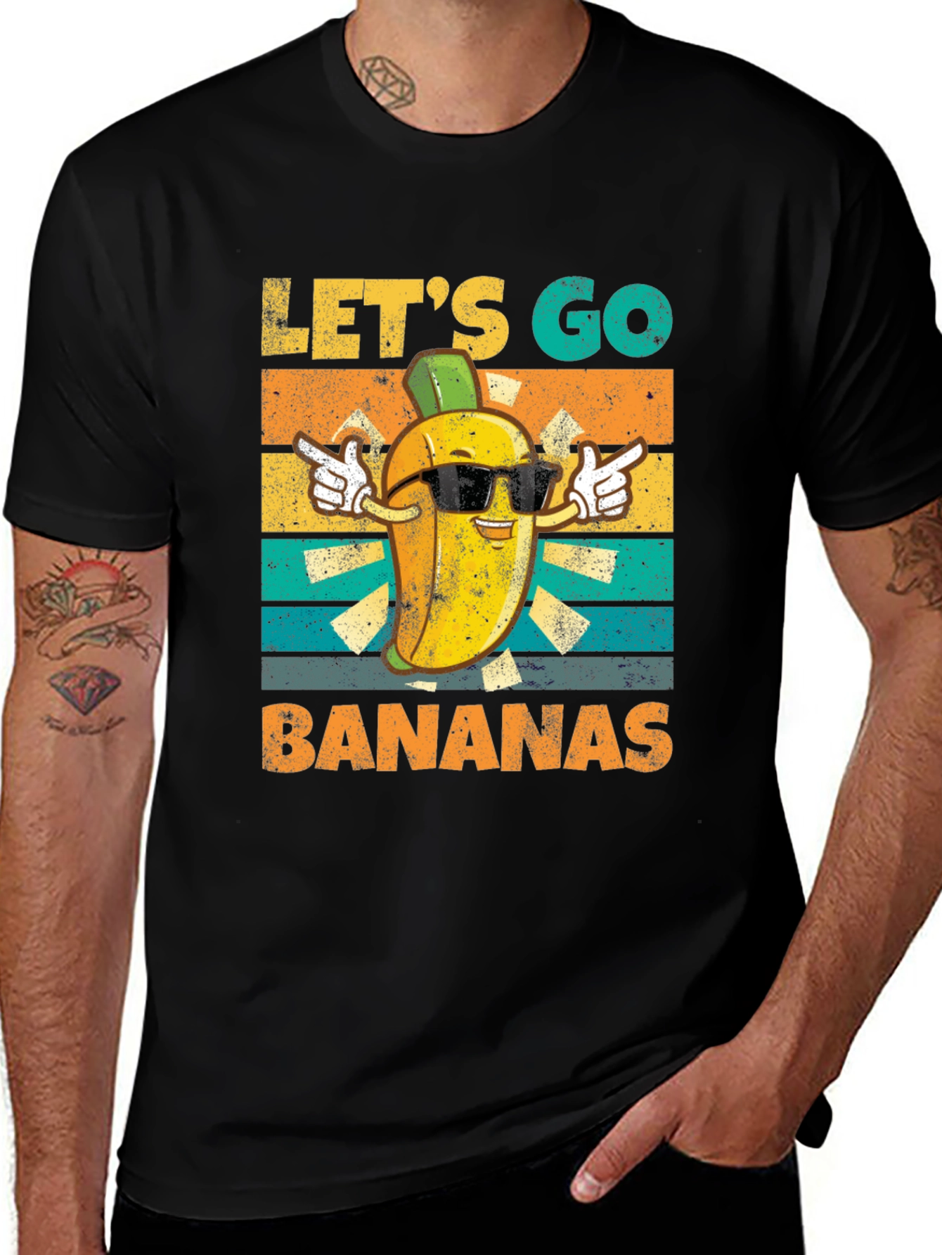 Variant 4 of Let's Go Bananas T-Shirt, Funny Fruit Design