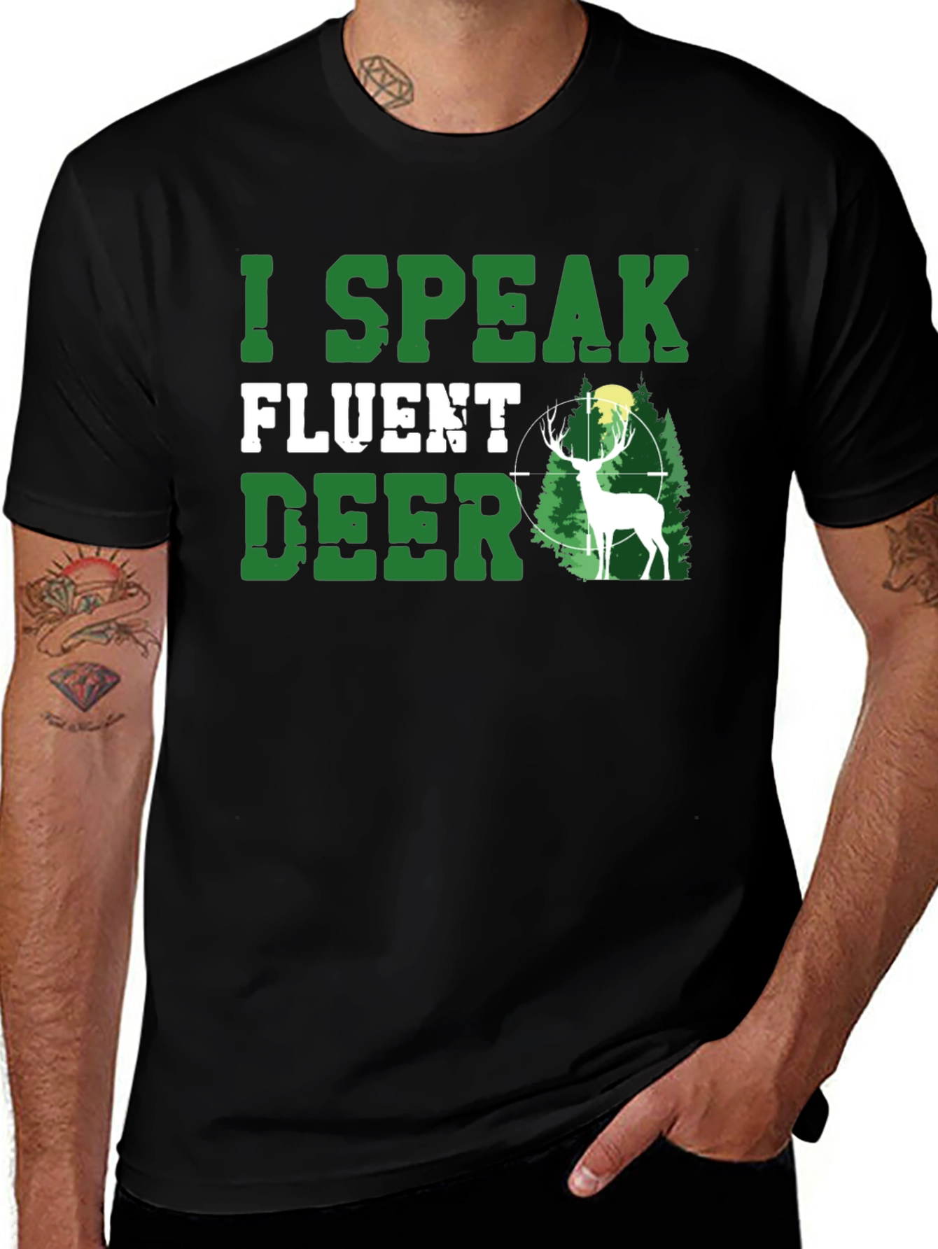 Variant 11 of I Speak Fluent Deer Graphic T-Shirt