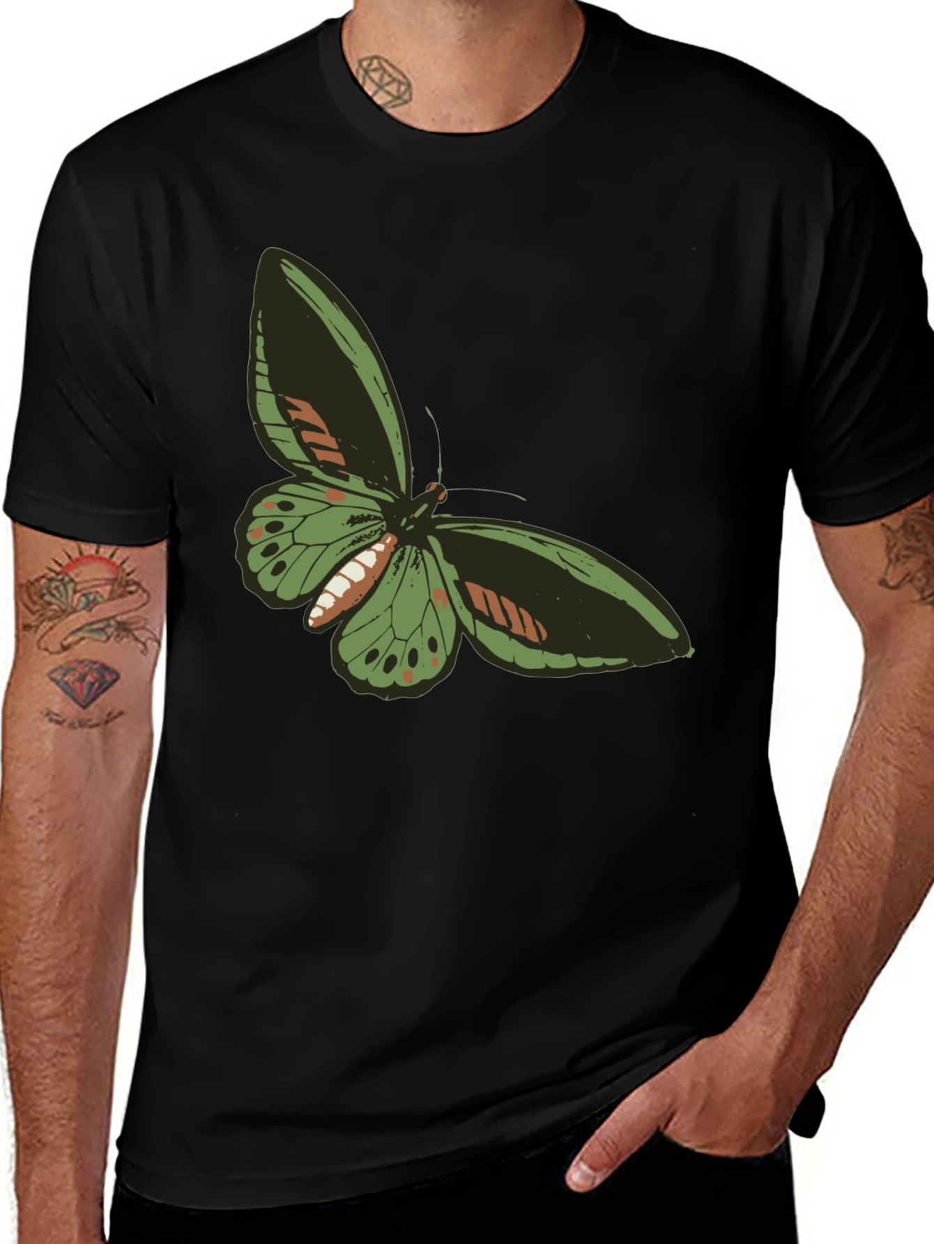 Variant 13 of Butterfly Graphic Tee - Black Casual T-Shirt