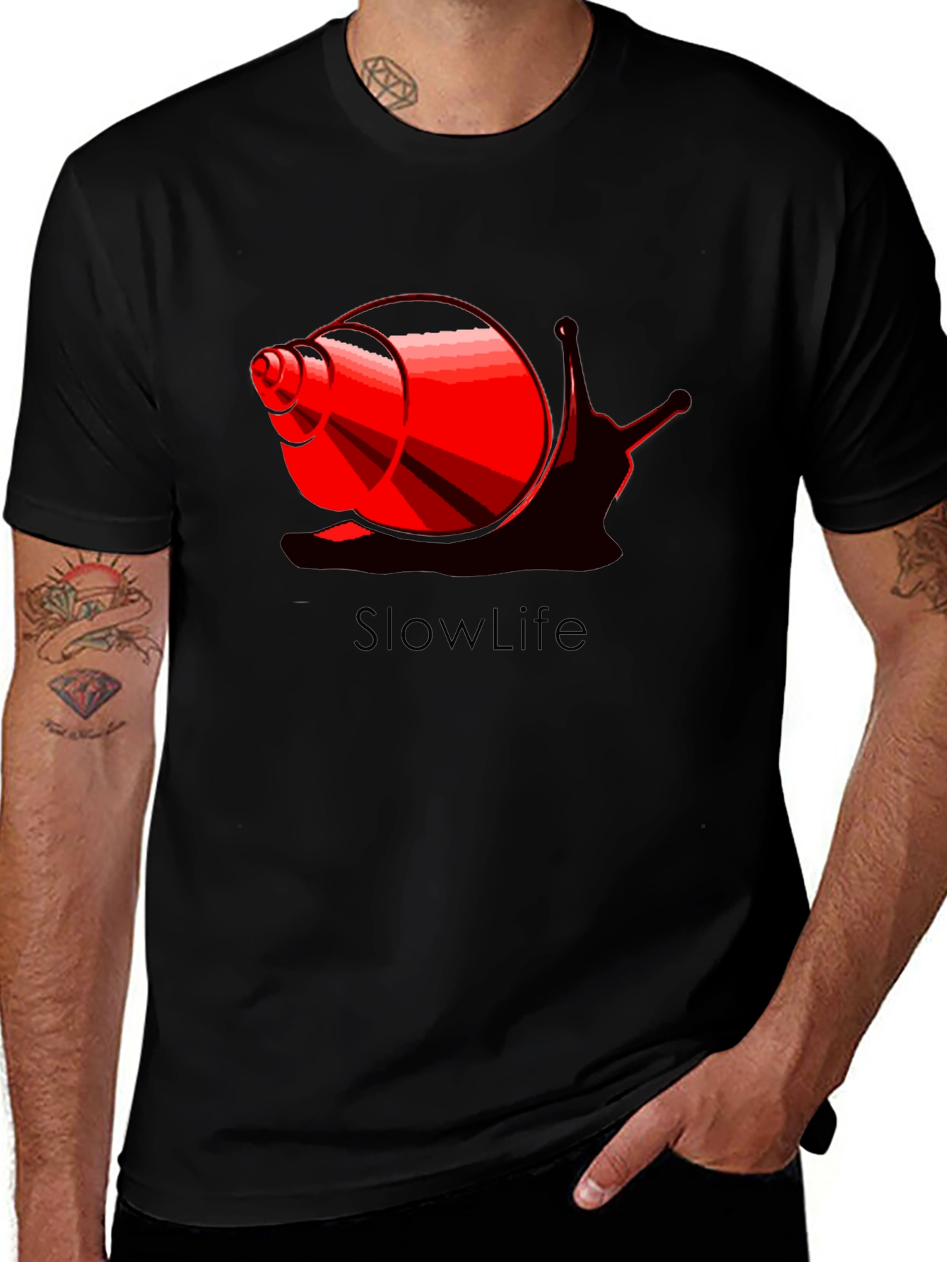 Slowlife Snail Graphic Black T-Shirt