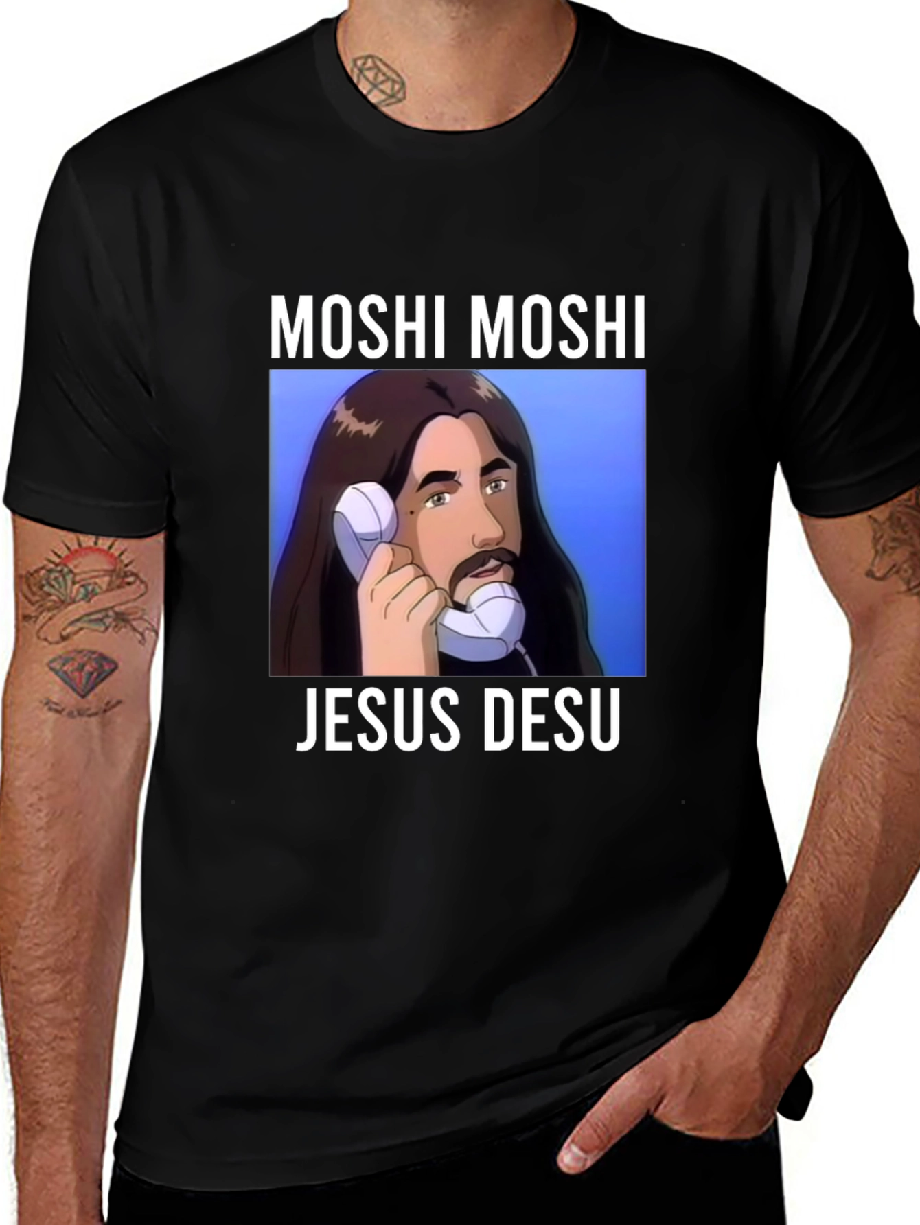 Variant 26 of Moshi Moshi Jesus Desu Graphic Tee