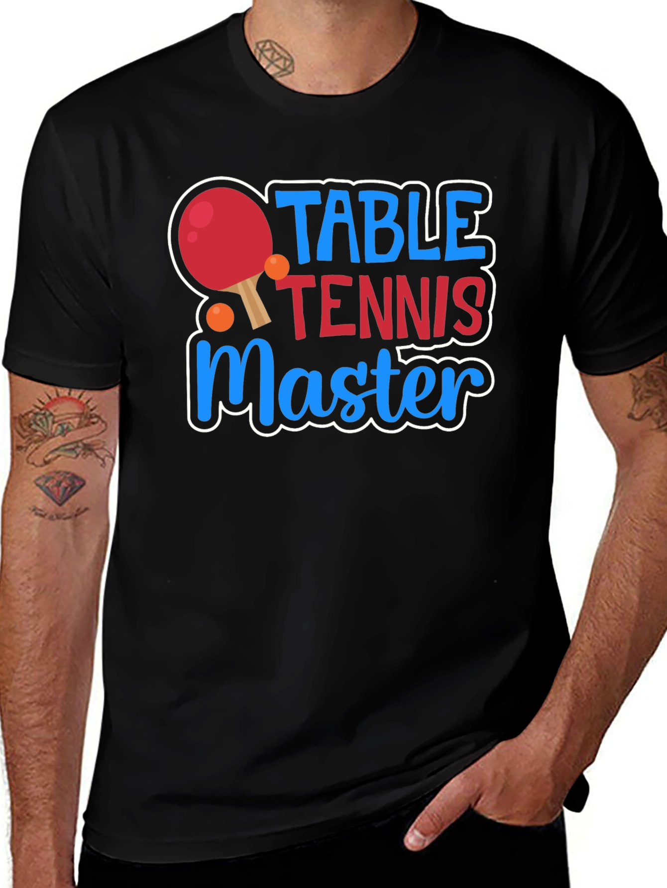 Variant 24 of Table Tennis Master Black T-Shirt
