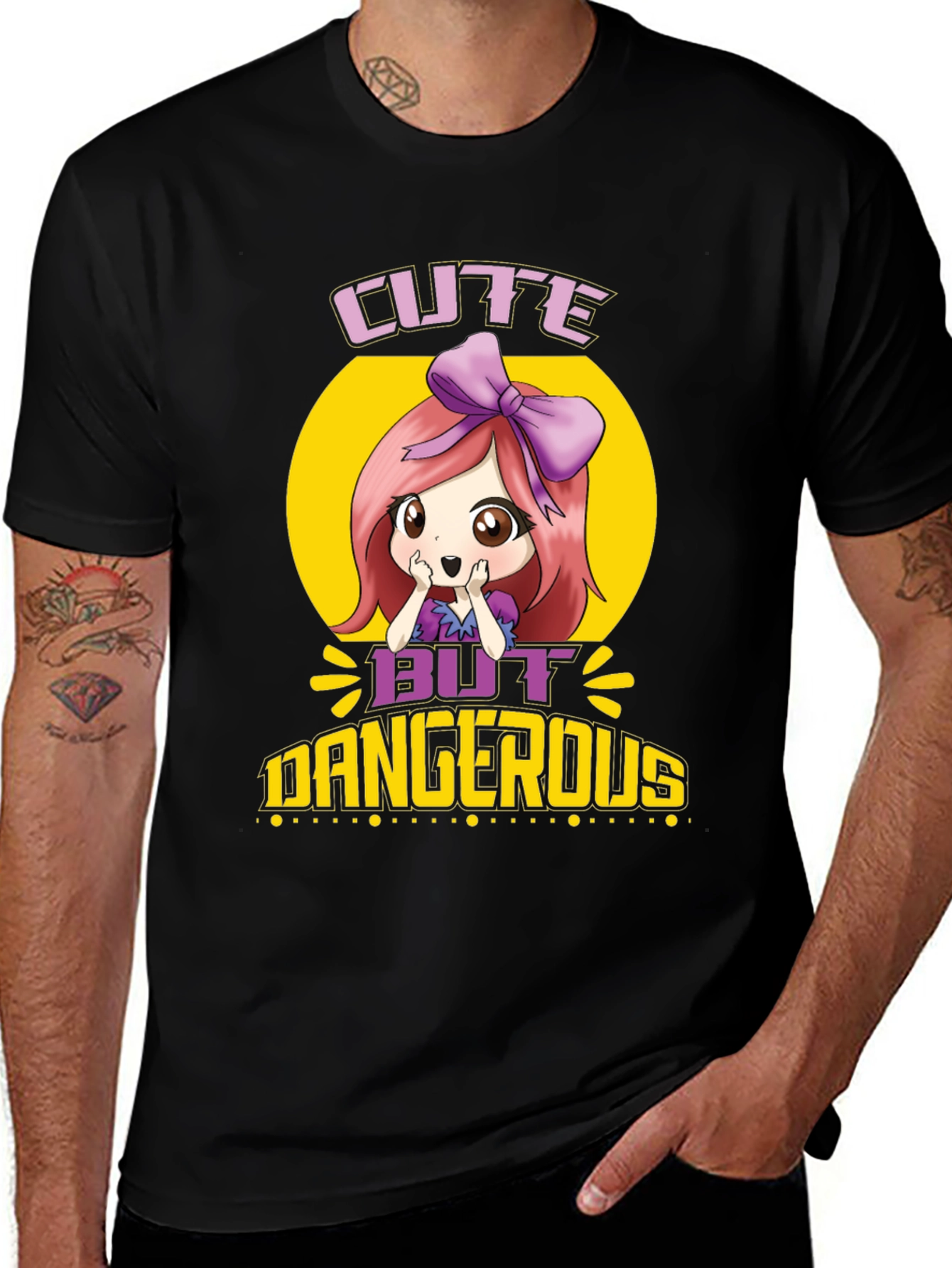 Black Cute But Dangerous Anime T-Shirt main image