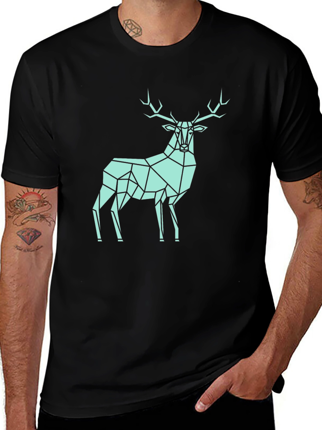 Variant 11 of Geometric Deer Graphic Tee - Modern Style Shirt