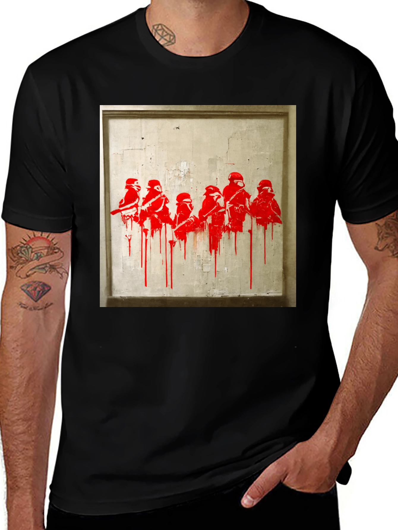 Variant 21 of Banksy Birds on Wire Graphic T-Shirt