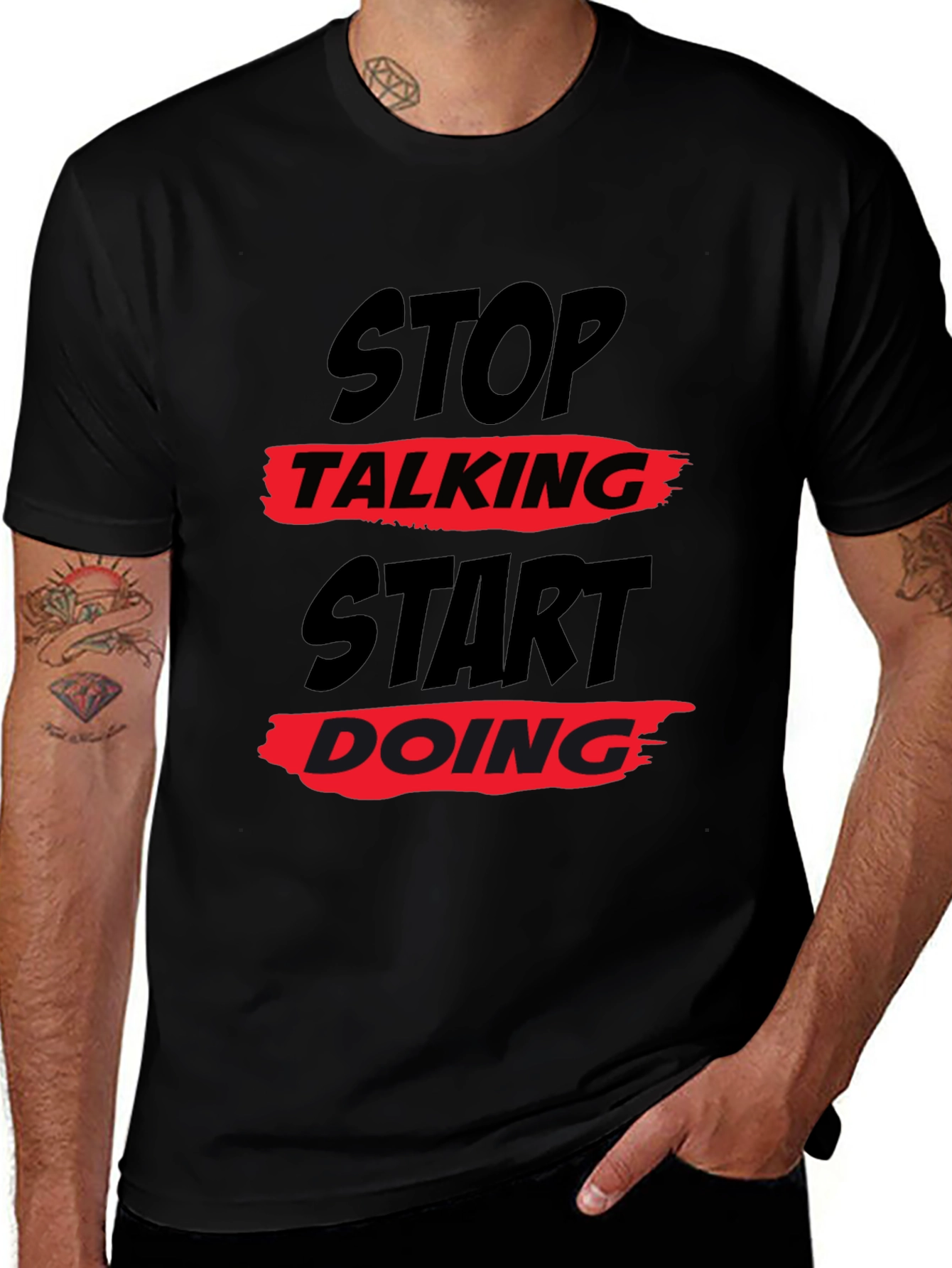 Variant 23 of Stop Talking Start Doing Graphic Tee - Black