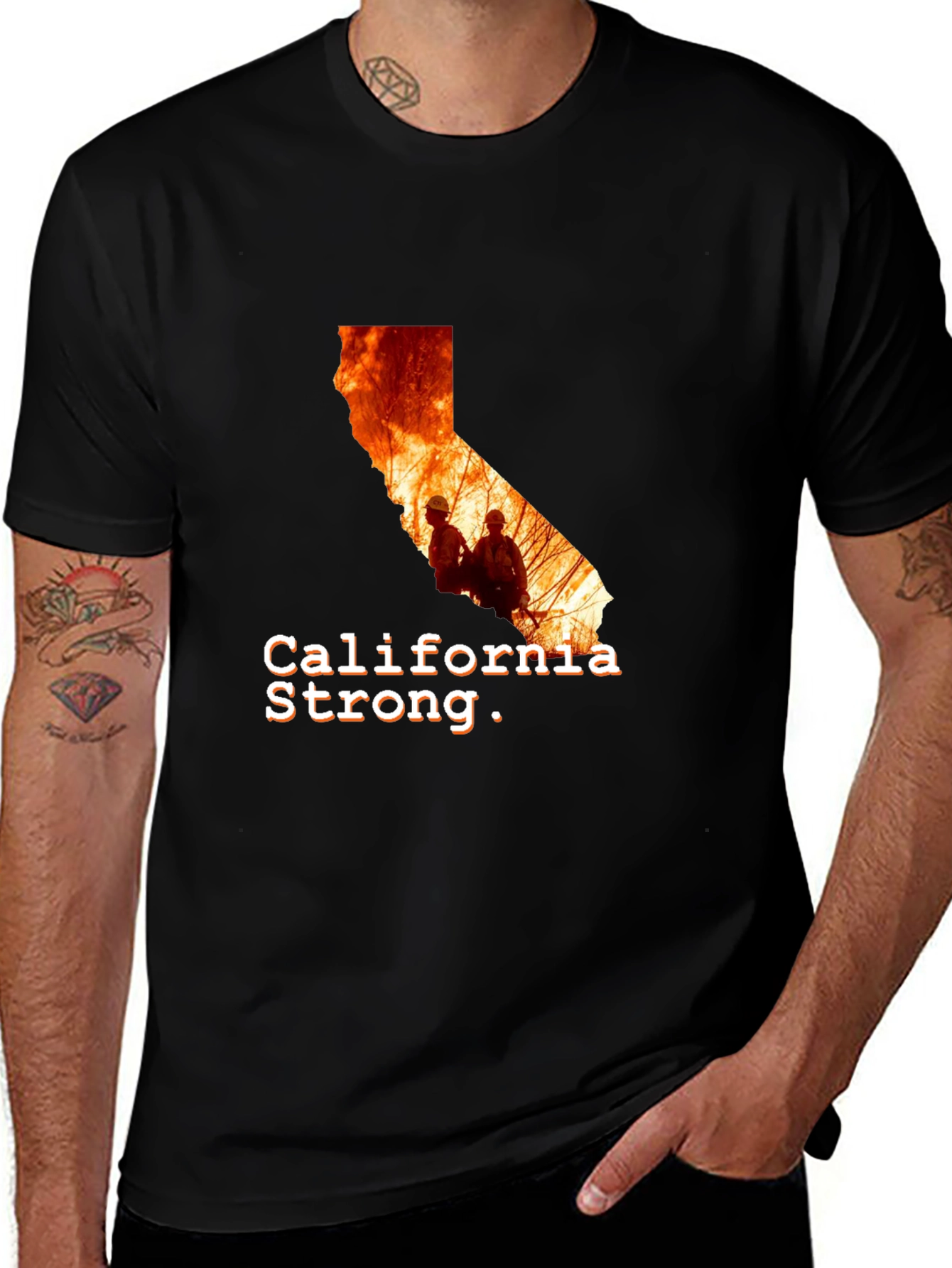 Variant 21 of California Strong Firefighter Graphic Tee