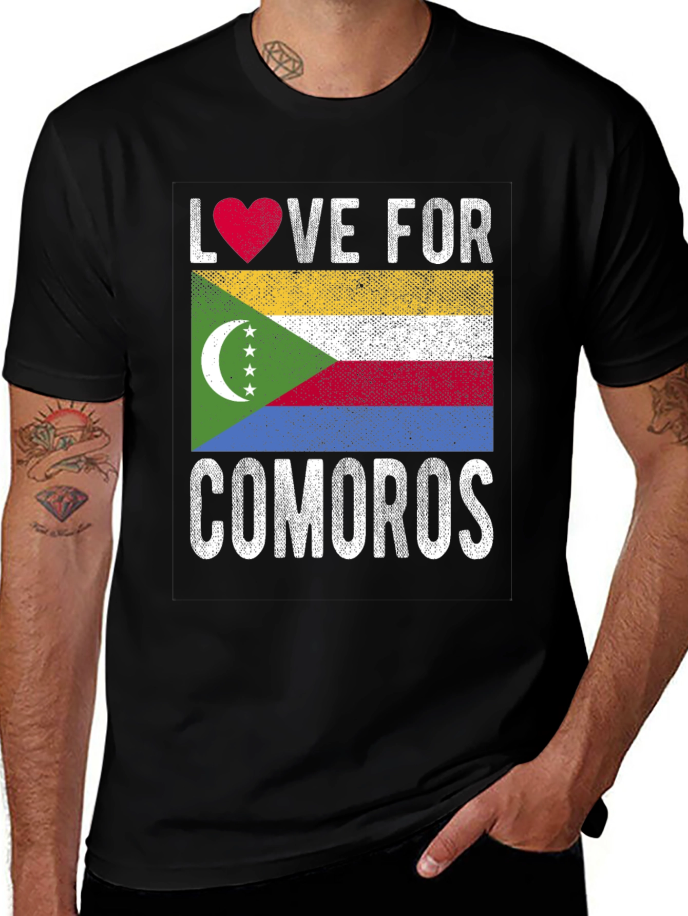Variant 30 of Love for Comoros Flag T-Shirt