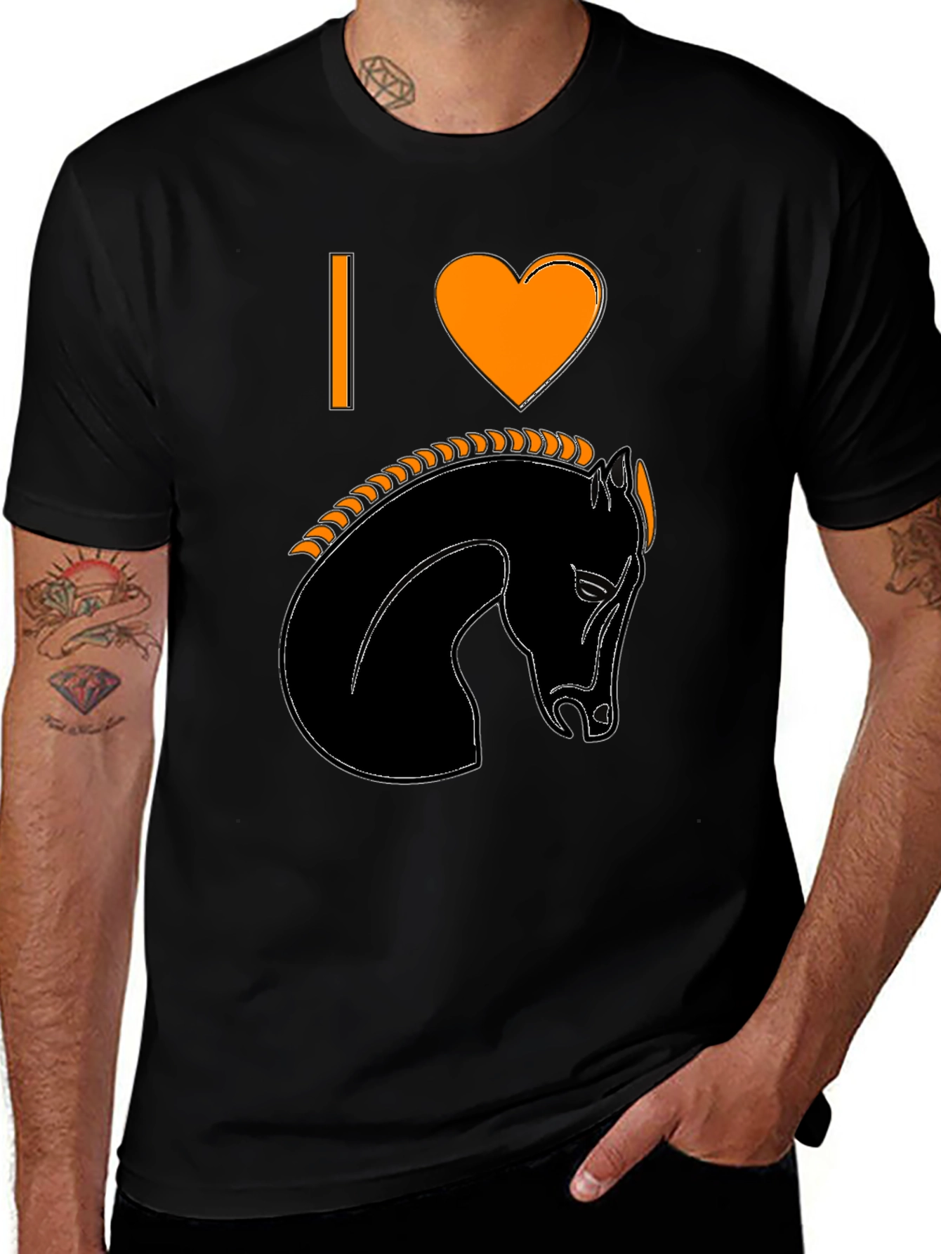 Variant 20 of I Love Horses Black T-Shirt