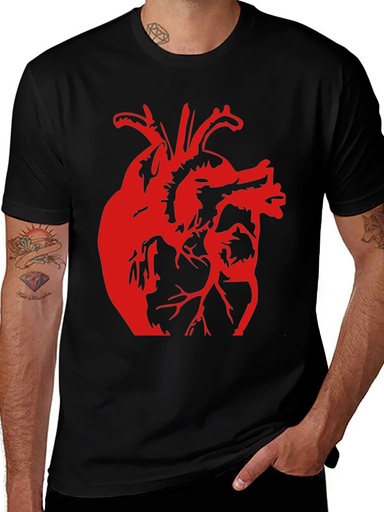 Variant 16 of Anatomical Heart Graphic Tee - Bold Red Print