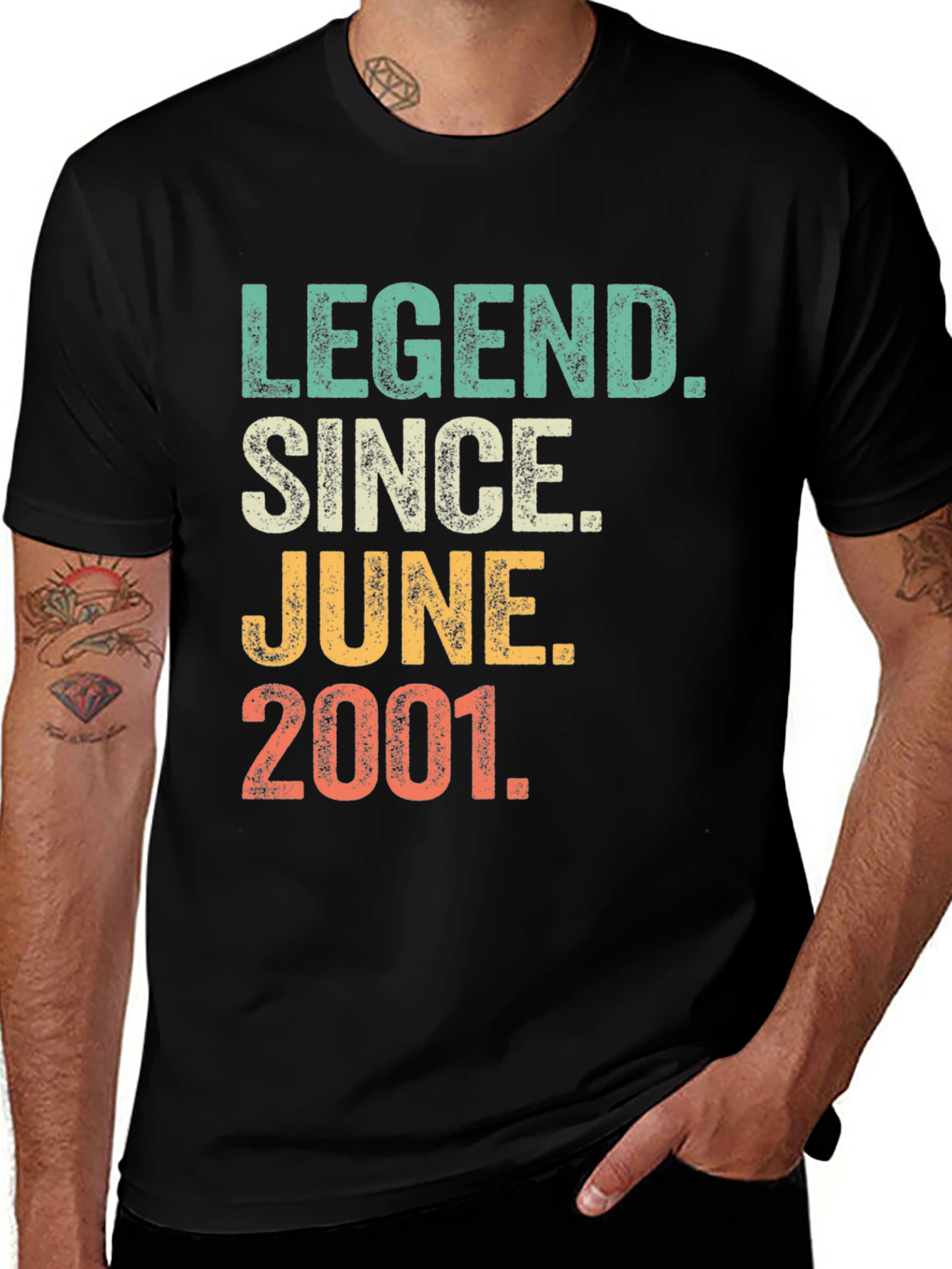 Variant 25 of Legend Since June 2001 Black Graphic T-Shirt