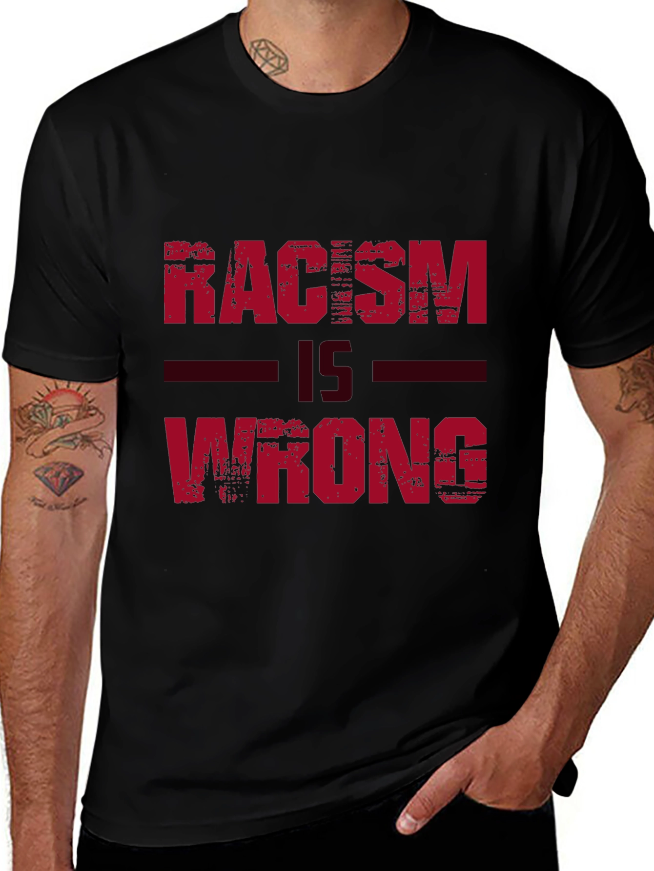 Variant 8 of Racism Is Wrong Graphic Tee