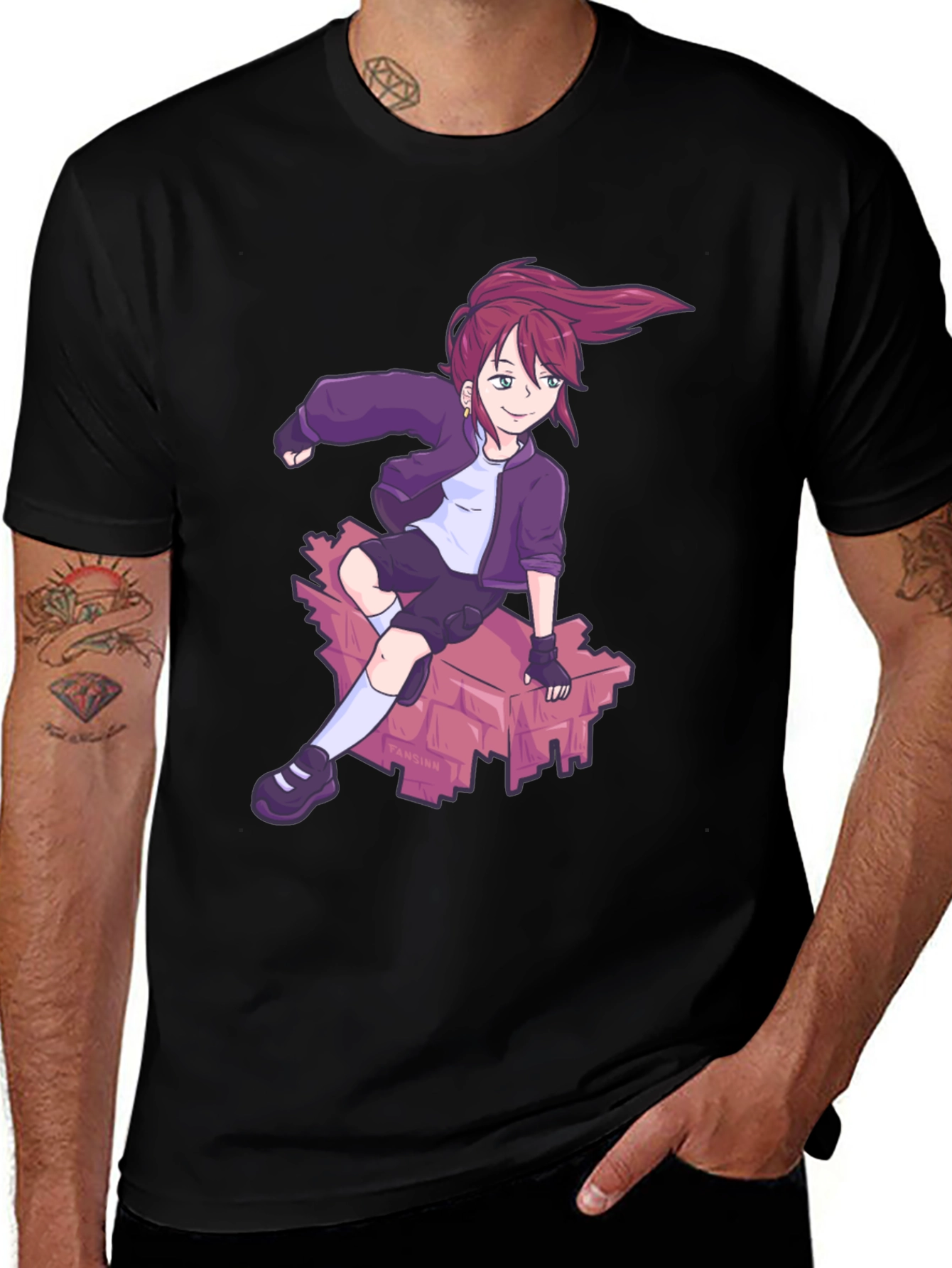 Variant 14 of Anime Girl Graphic Tee - Stylish Black T-Shirt
