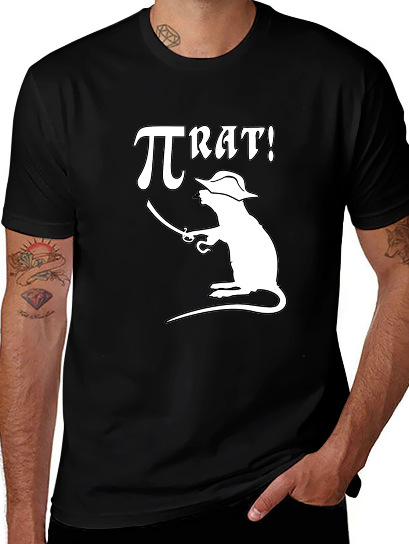 Variant 22 of π RAT! Pirate Rat Graphic T-Shirt - Black