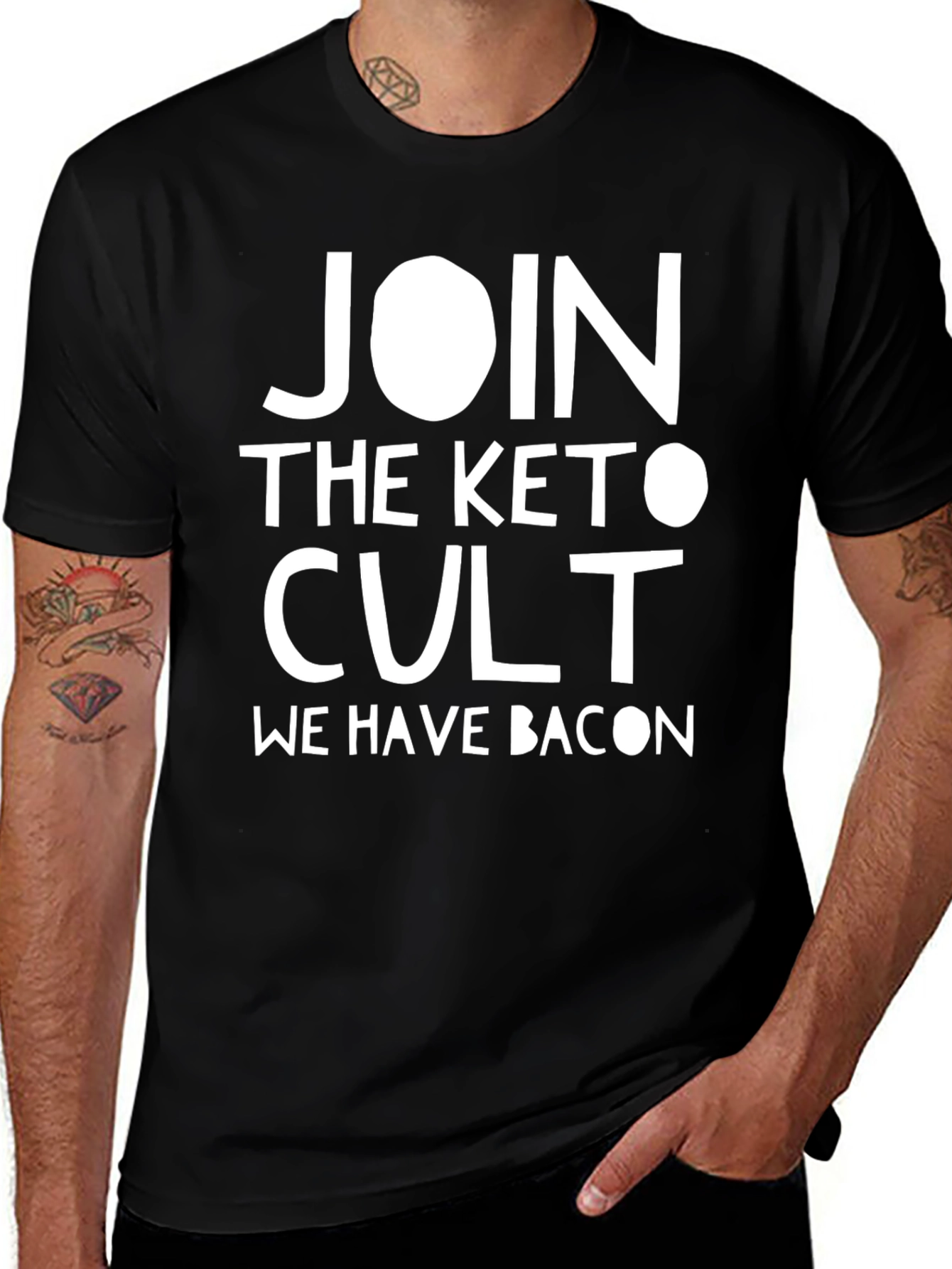 Variant 26 of Join the Keto Cult T-Shirt - We Have Bacon!  