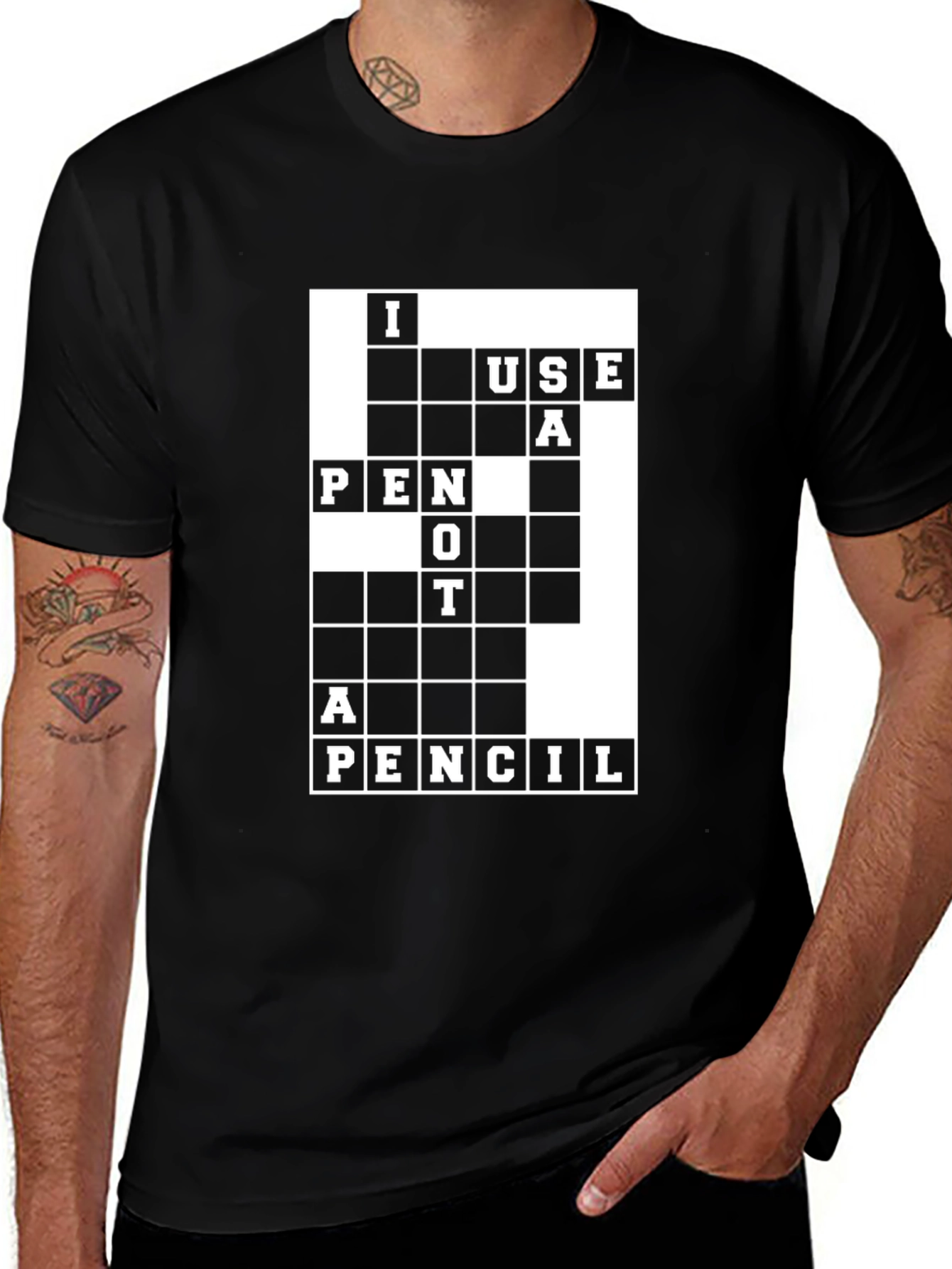 Variant 29 of I Use A Pen Not A Pencil Crossword T-Shirt