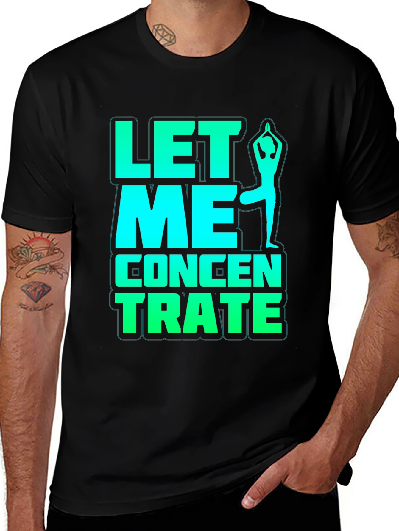 Variant 18 of Let Me Concentrate Yoga Pose Graphic Tee
