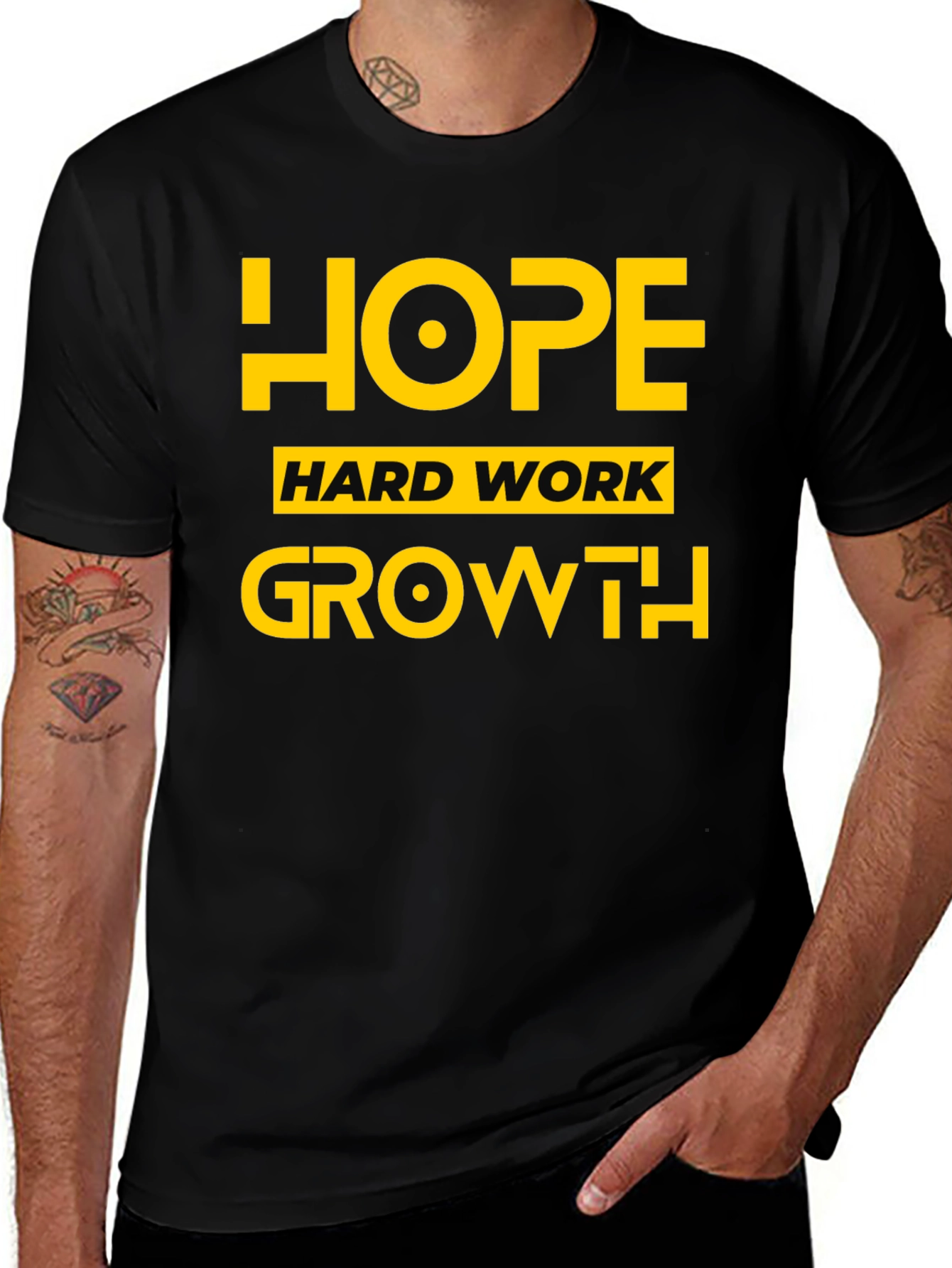 Black Hope Hard Work Growth T-Shirt main image