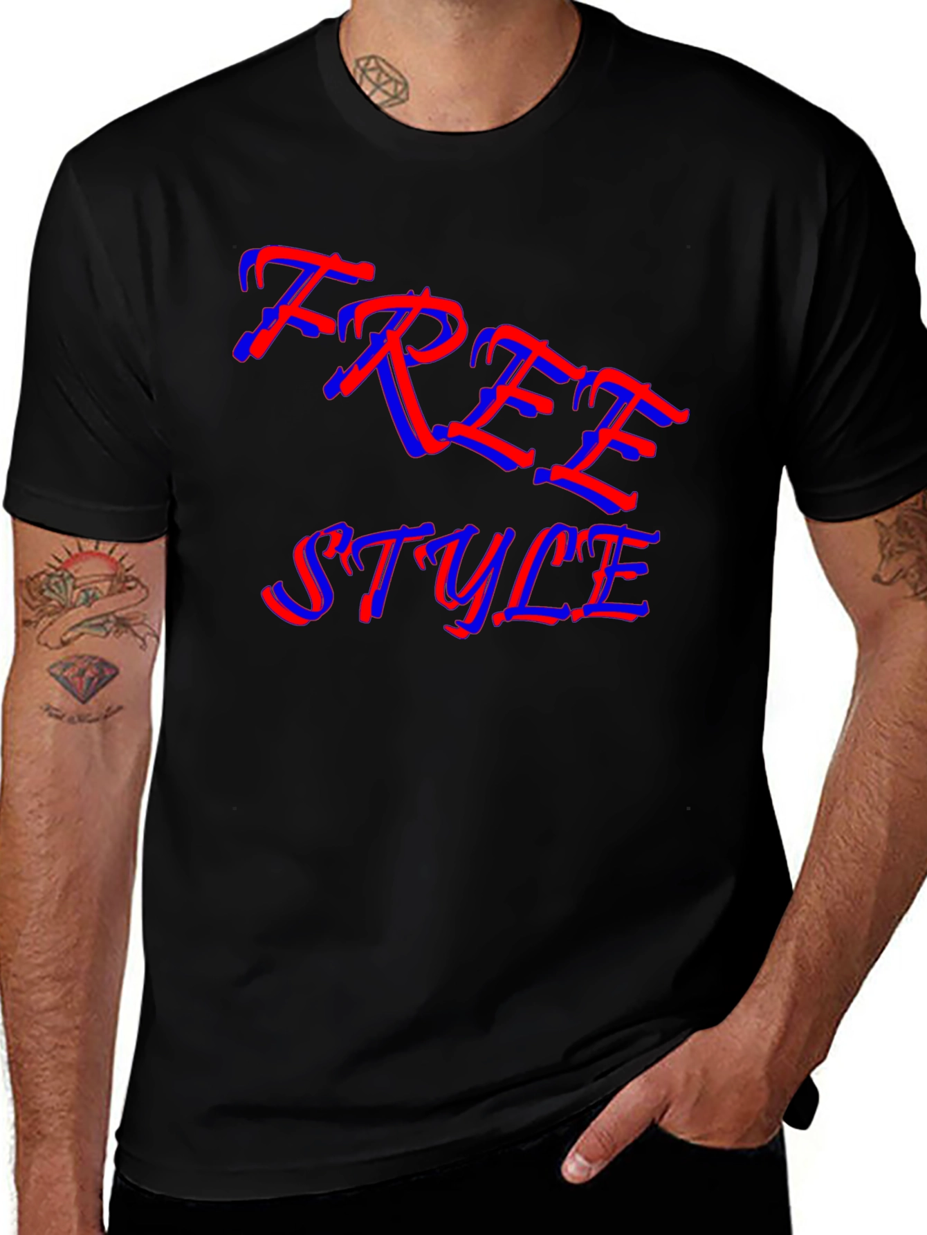 Variant 28 of Free Style Graphic Print Black T-Shirt