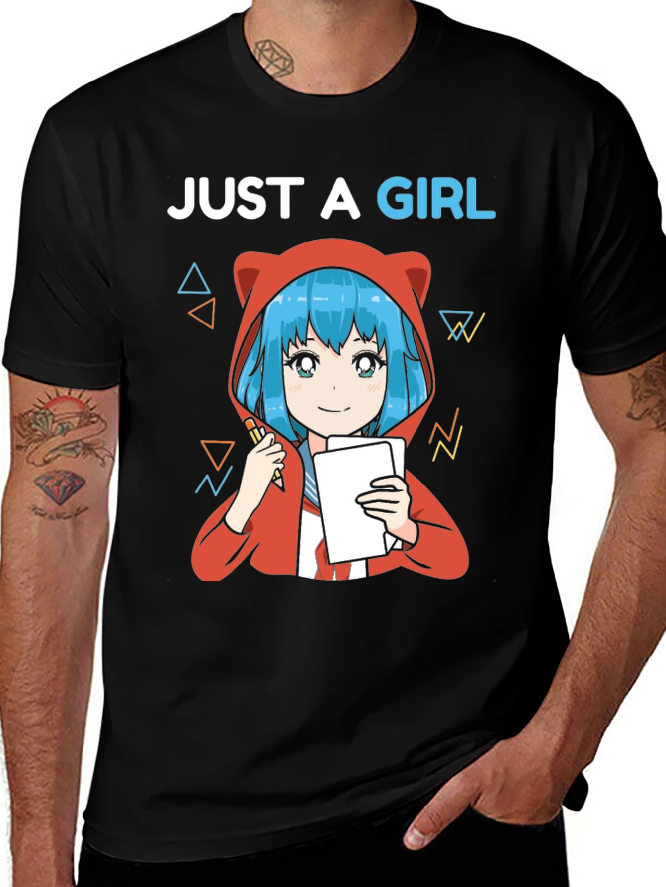 Just A Girl Anime Artist Graphic T-Shirt