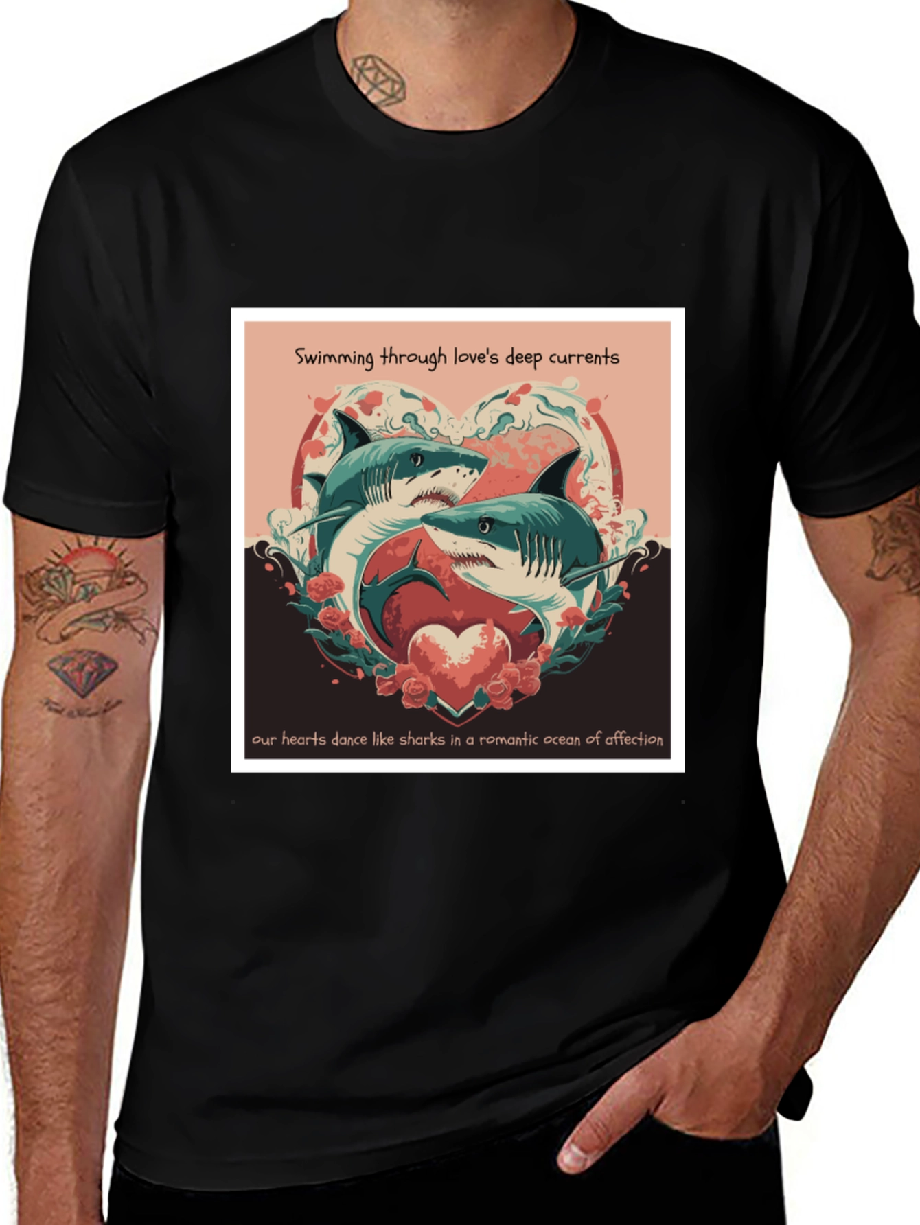 Romantic Shark Love T-Shirt