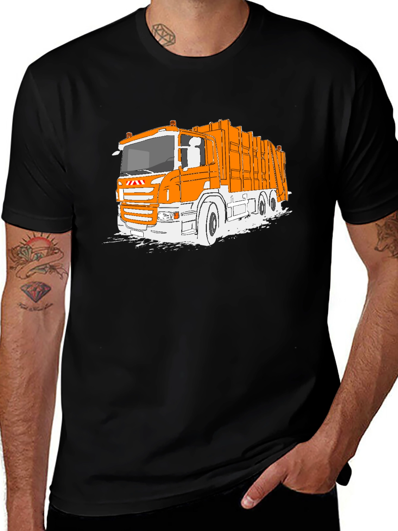 Garbage Truck Graphic T-Shirt - Black