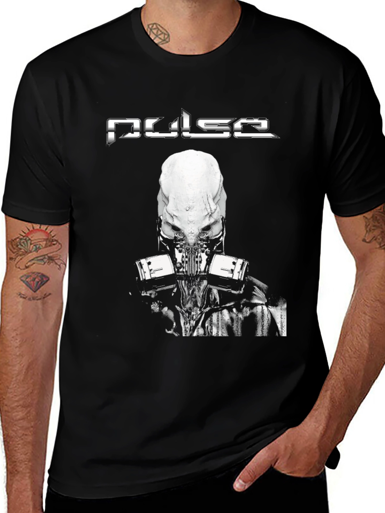 Variant 20 of Pulse T-Shirt: Black Graphic Tee