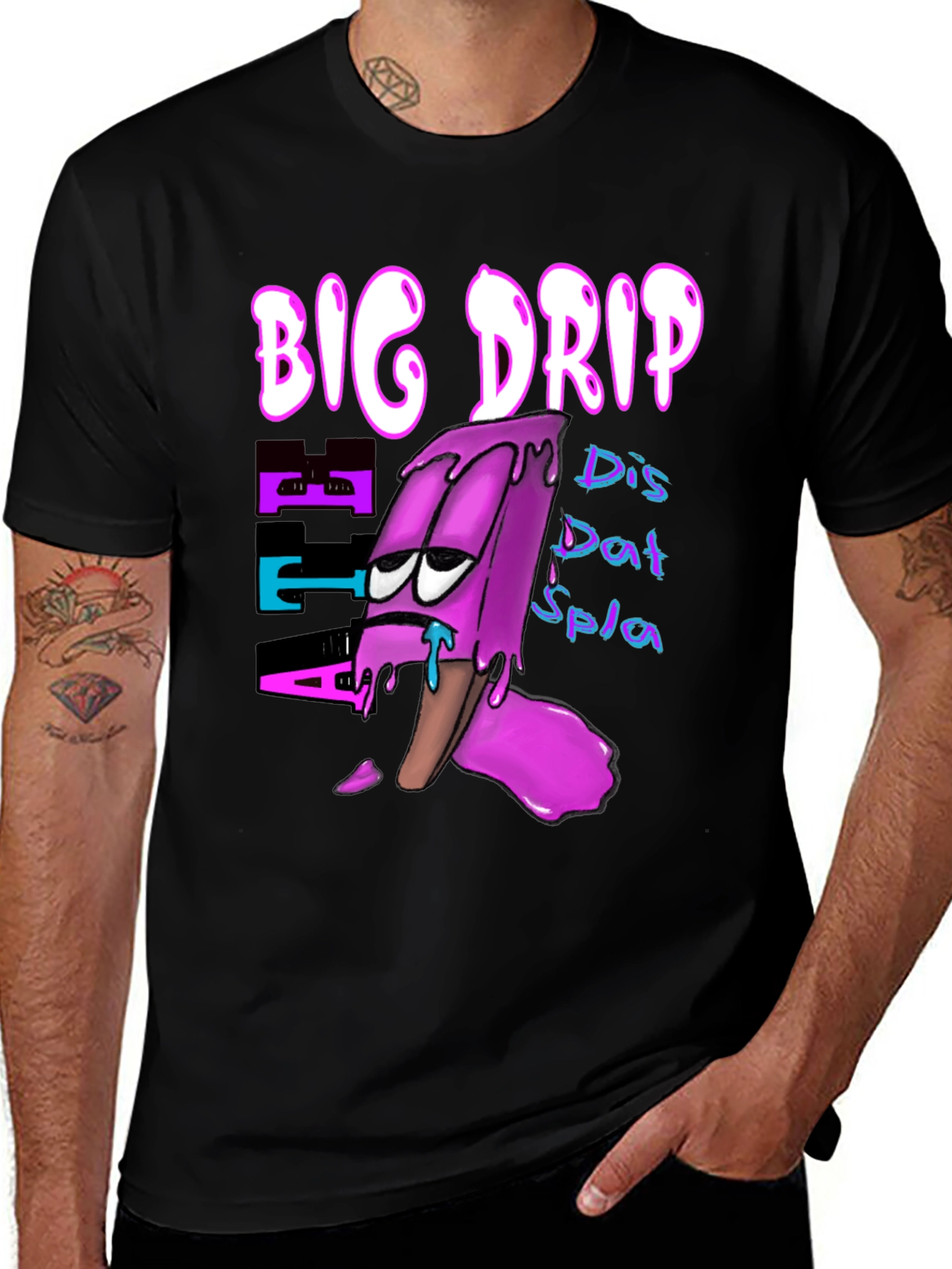 Variant 22 of Big Drip Black Graphic Tee