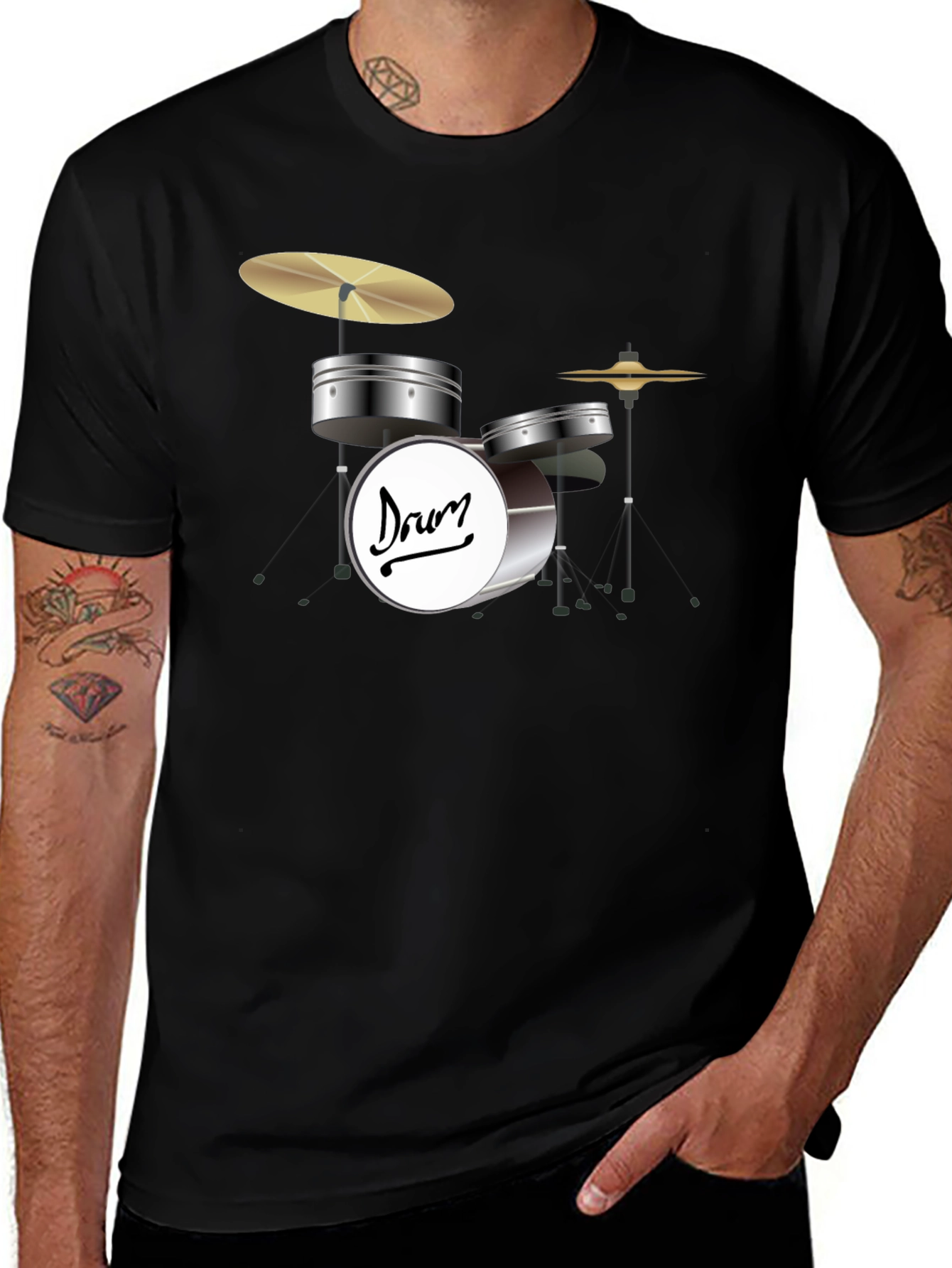 Drum Set Graphic T-Shirt - Musician's Style