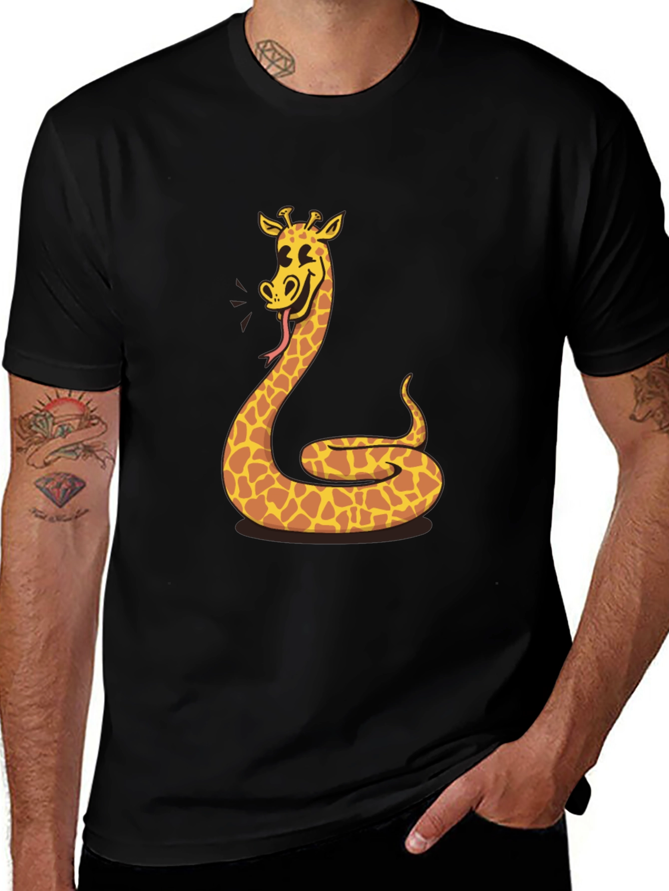 Variant 10 of Giraffe Snake Funny Graphic Tee