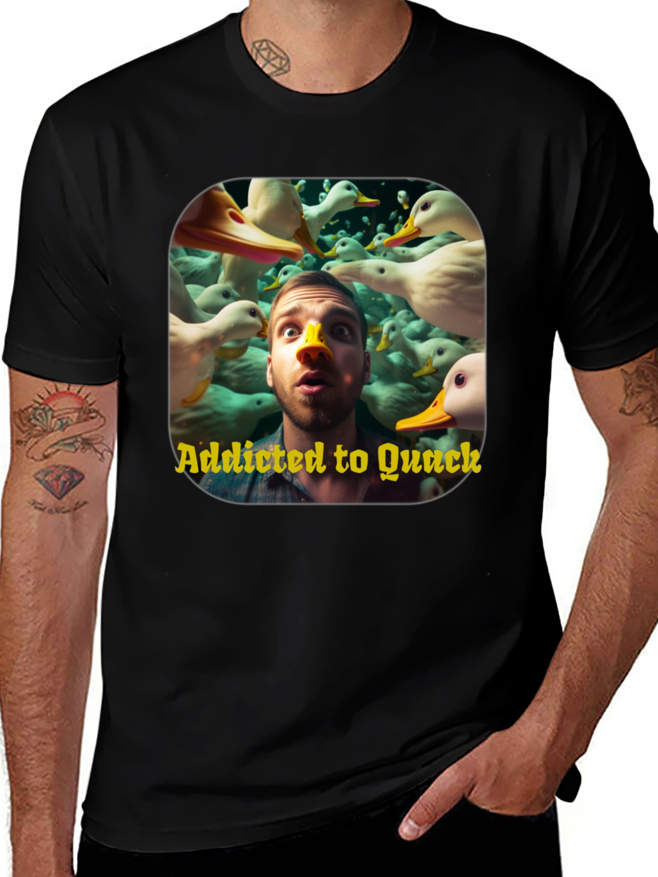 Variant 24 of Addicted to Quack Graphic Tee - Duck Lover T-Shirt