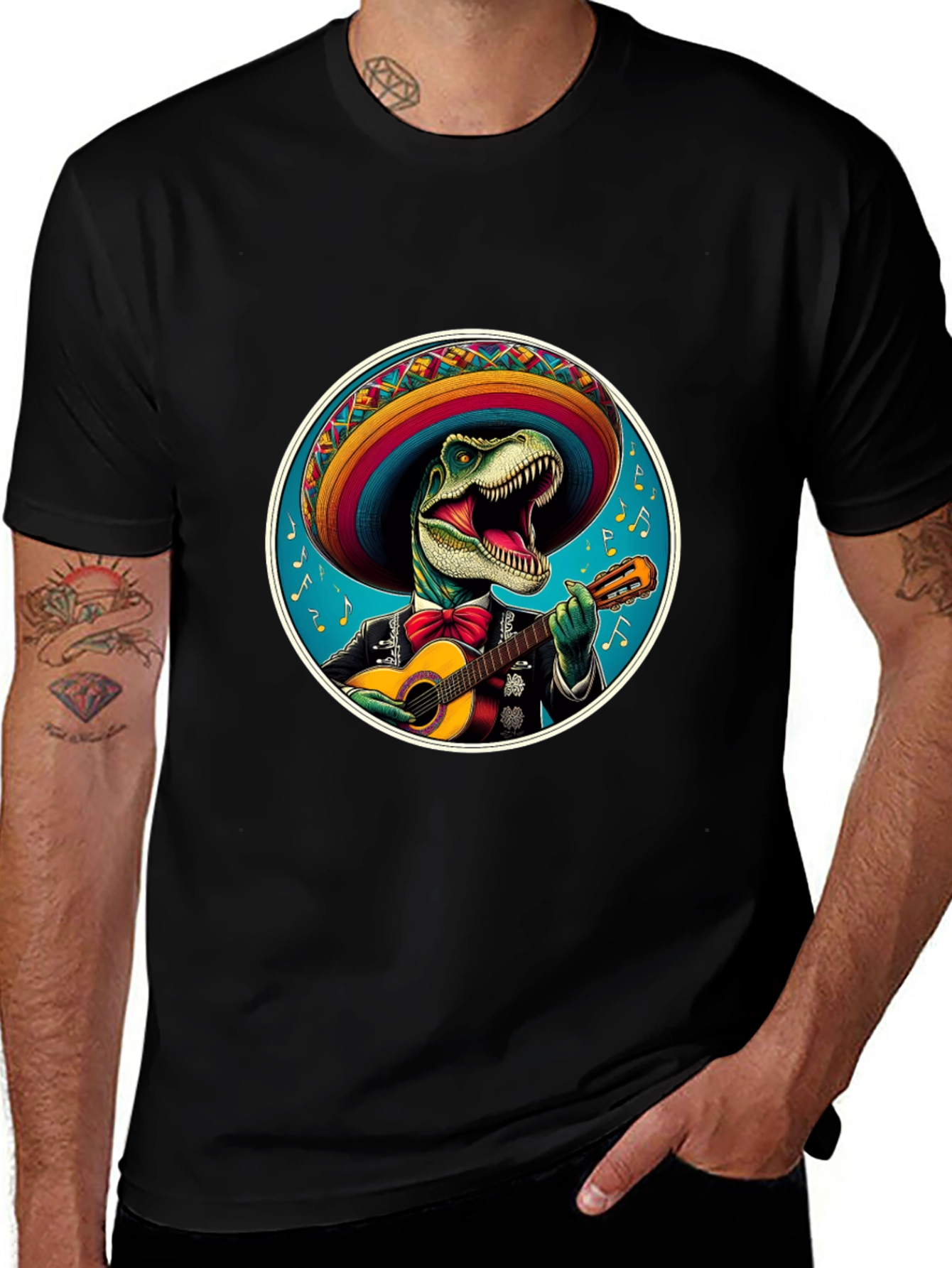 Variant 22 of Dino Mariachi T-Shirt - Cool Trex Guitarist Tee