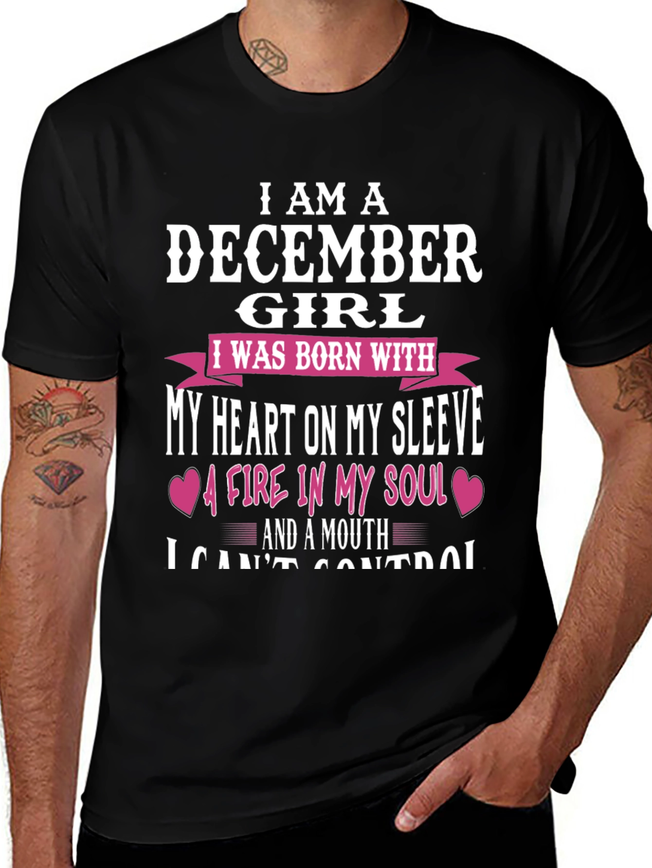 December Girl T-Shirt: Heart on Sleeve, Fire in Soul