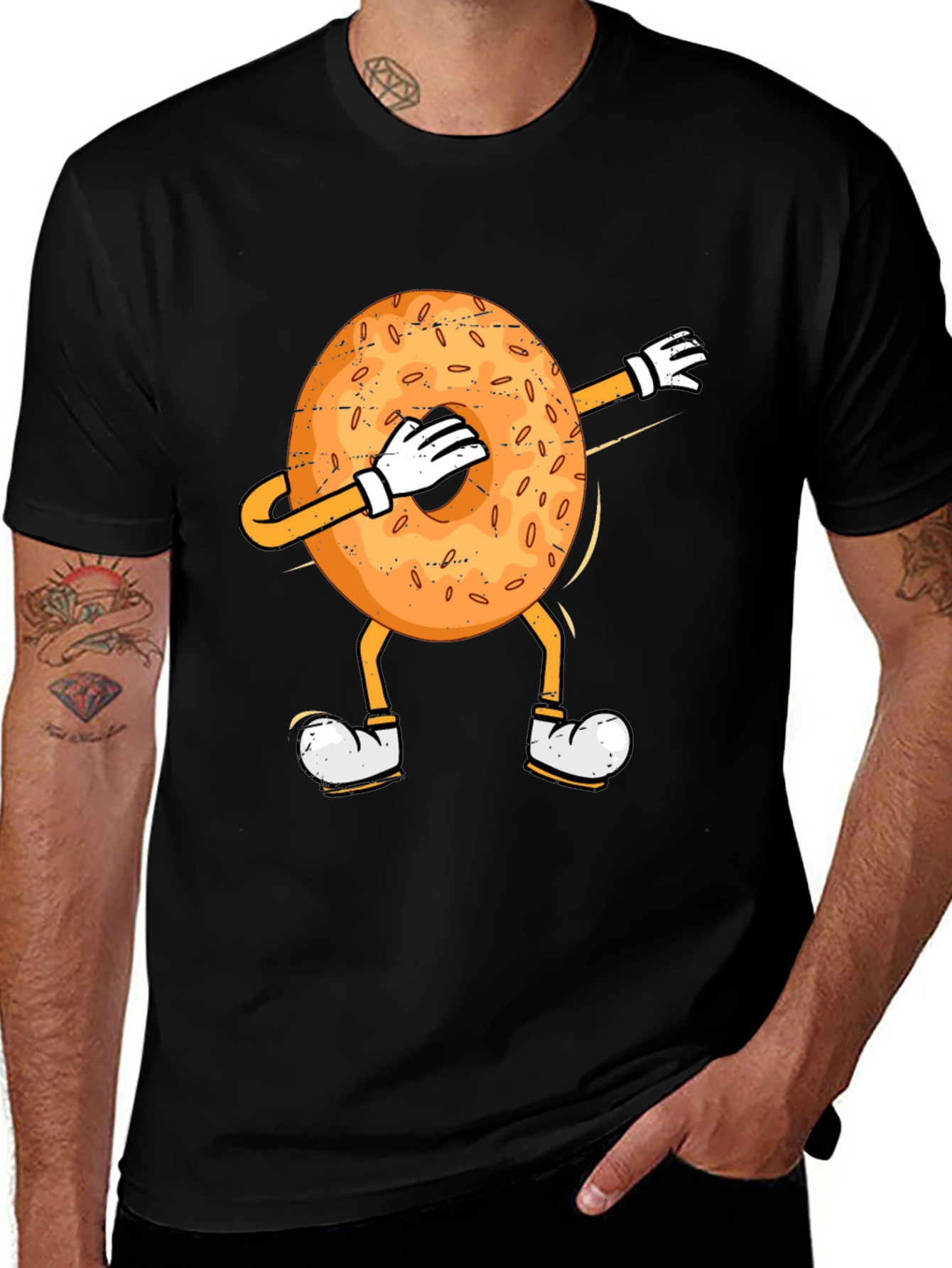 Variant 6 of Dabbing Bagel Humor T-Shirt