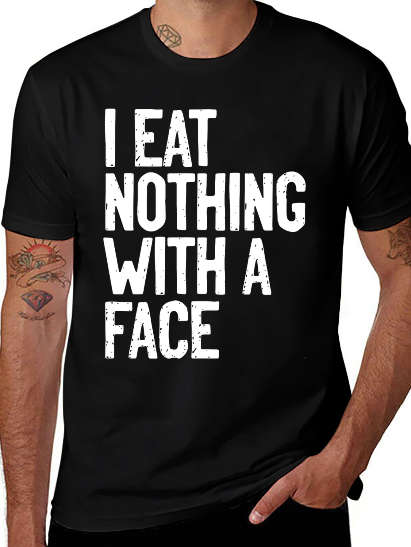 Variant 25 of I Eat Nothing With a Face T-Shirt Vegan Vegetarian