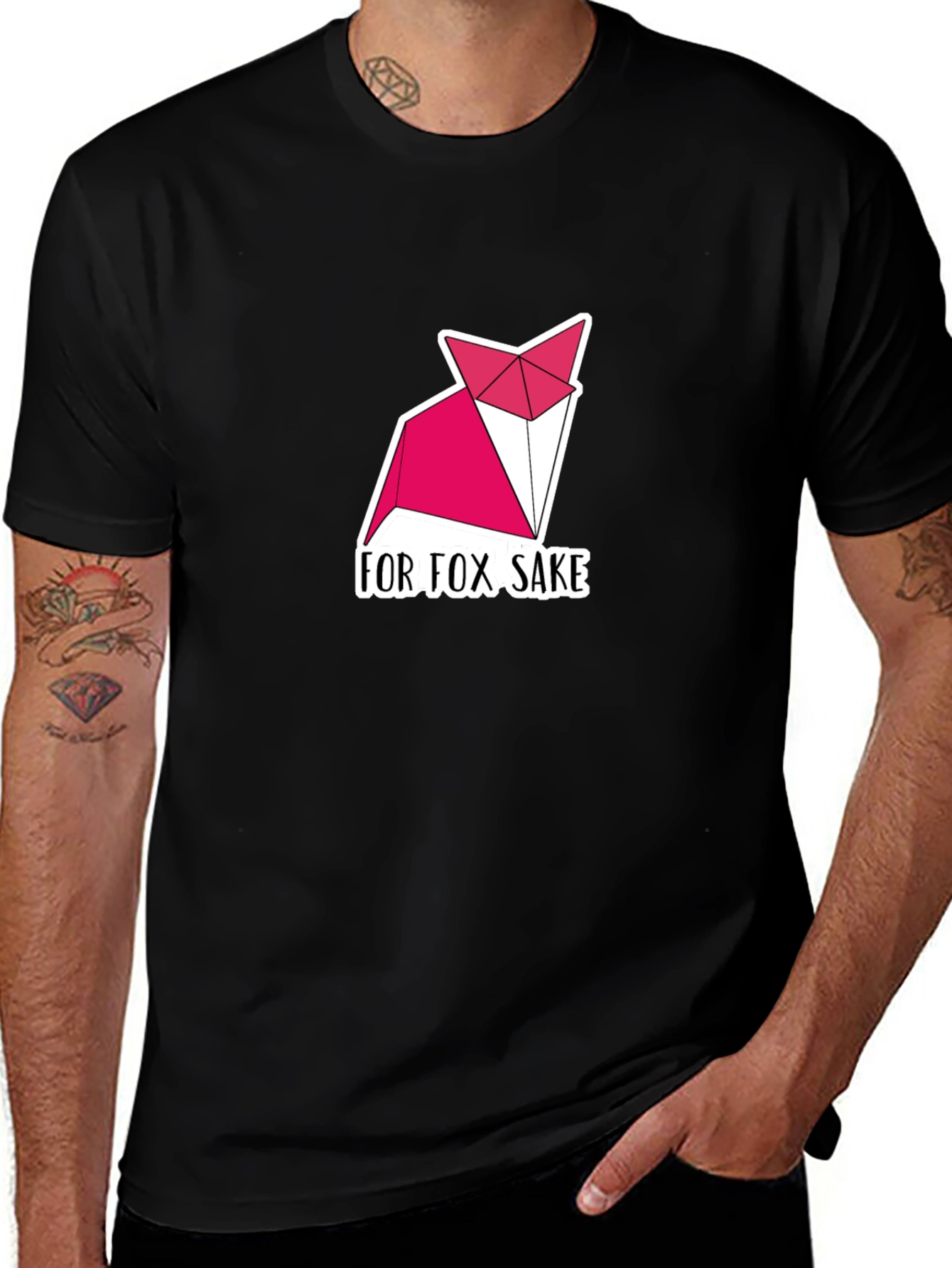 Variant 13 of For Fox Sake Graphic Tee - Mens Black Cotton T-Shirt