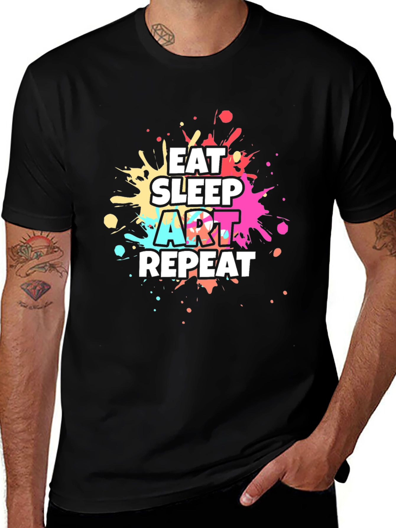 Variant 4 of Eat Sleep Art Repeat Graphic T-Shirt - Artist Gift