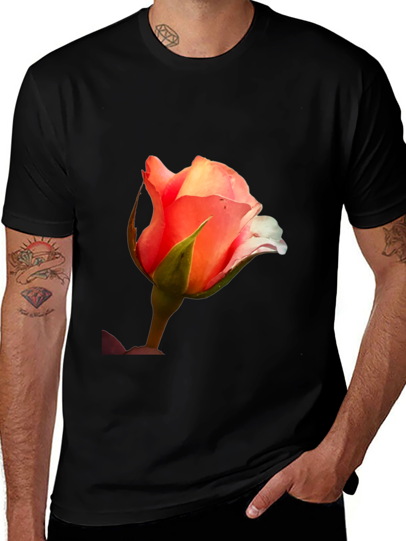 Variant 4 of Rose Graphic Tee - Stylish Floral T-Shirt