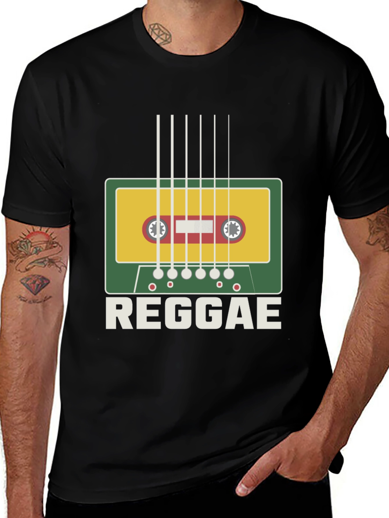 Variant 17 of Reggae Music Cassette Tape Graphic T-Shirt
