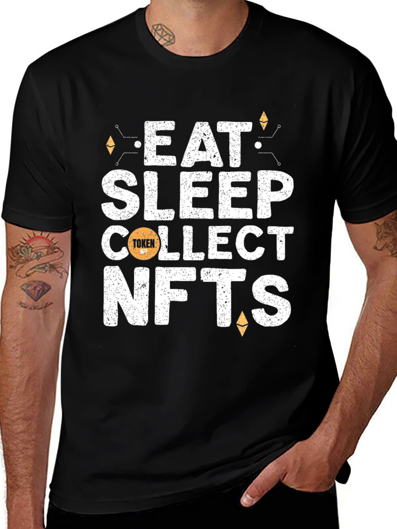 Eat Sleep Collect NFTs Graphic T-Shirt