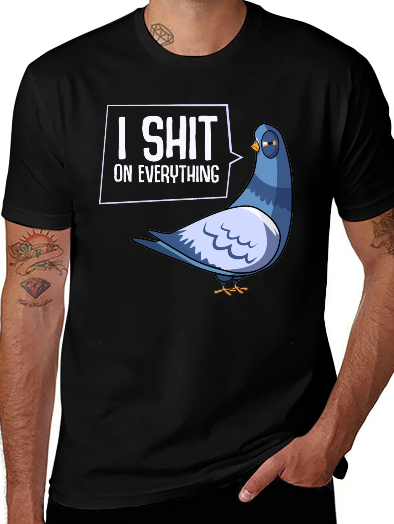 Variant 2 of I Shit On Everything Pigeon Humor Graphic T-Shirt