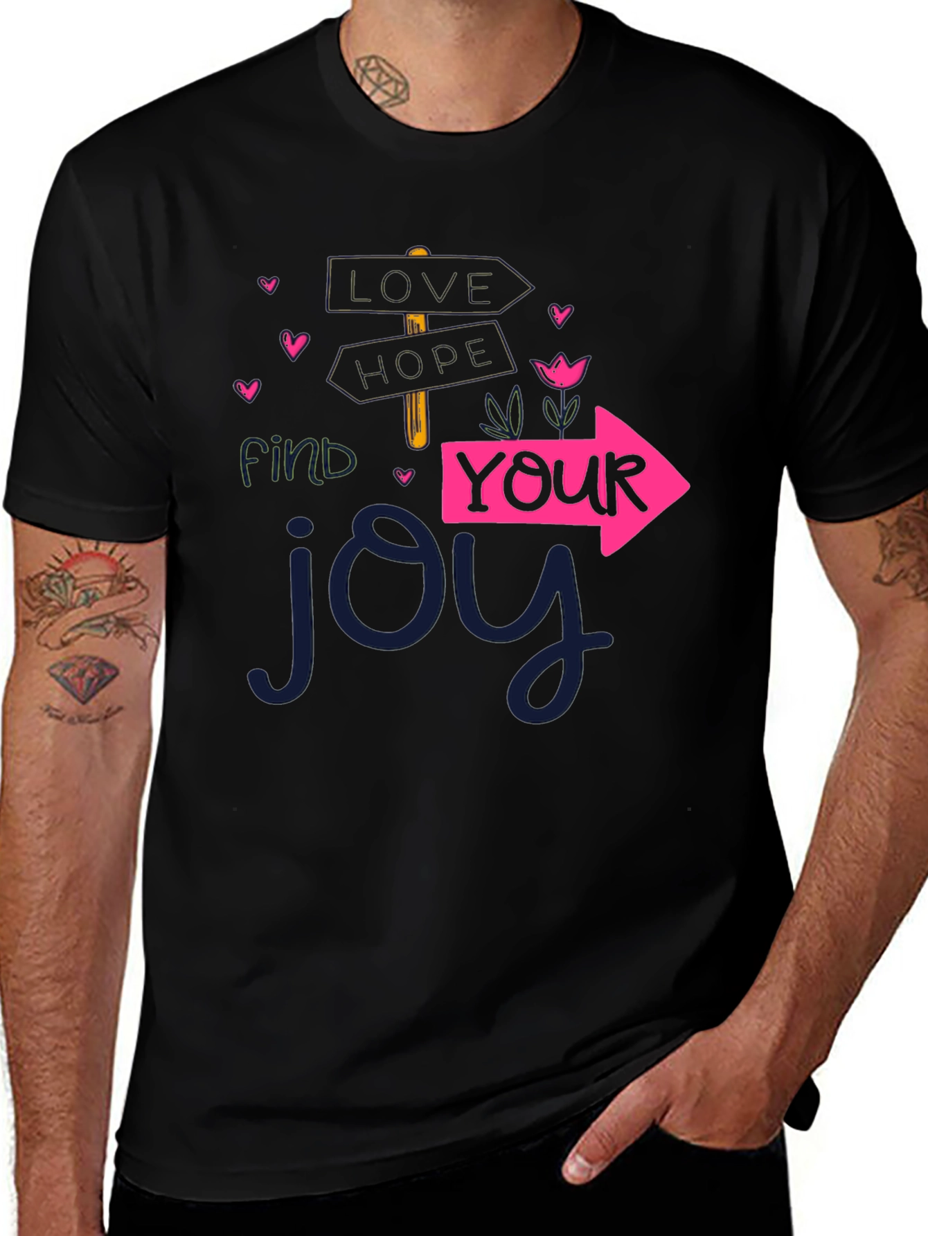 Variant 10 of Find Your Joy Graphic T-Shirt - Black