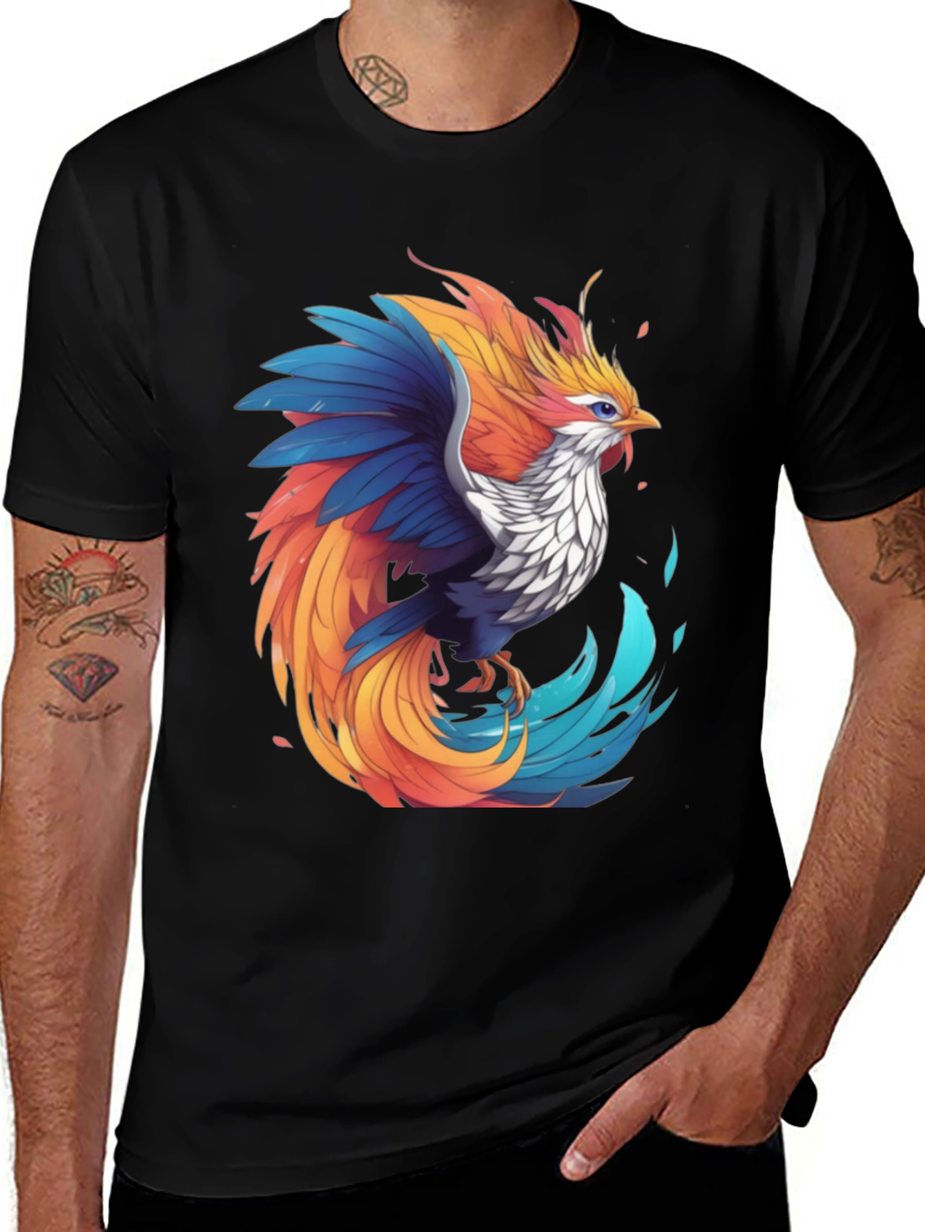 Phoenix Graphic Tee - Men's Black Shirt