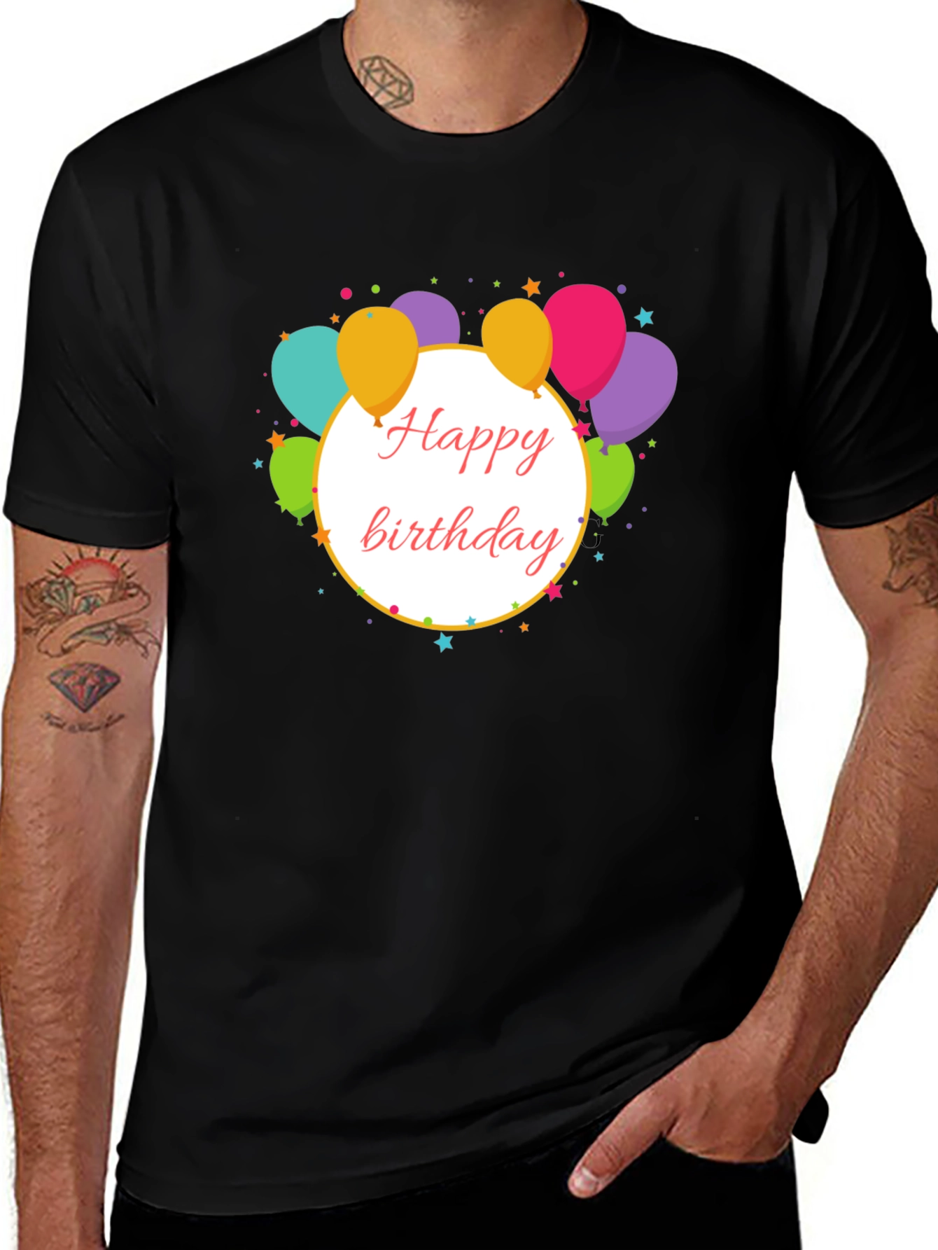 Variant 5 of Happy Birthday Balloon Graphic Tee