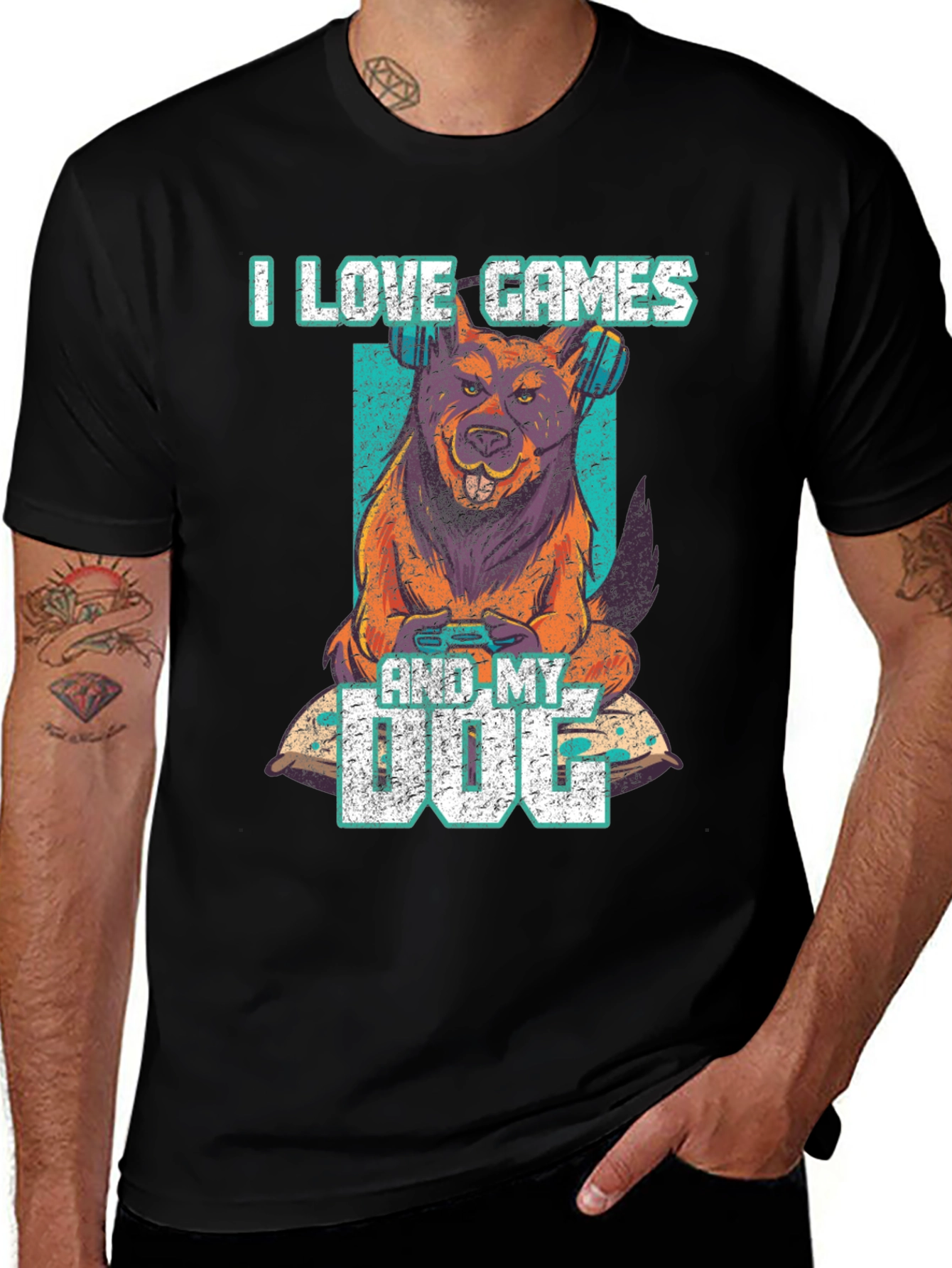 I Love Games and My Dog T-Shirt