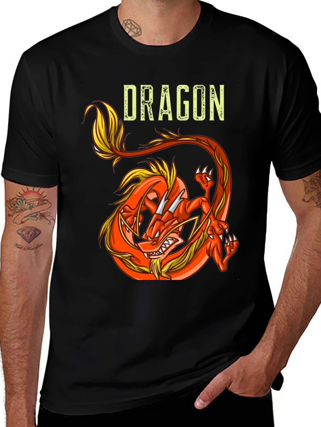 Variant 16 of Dragon Graphic Tee - Fierce & Stylish Black T-Shirt