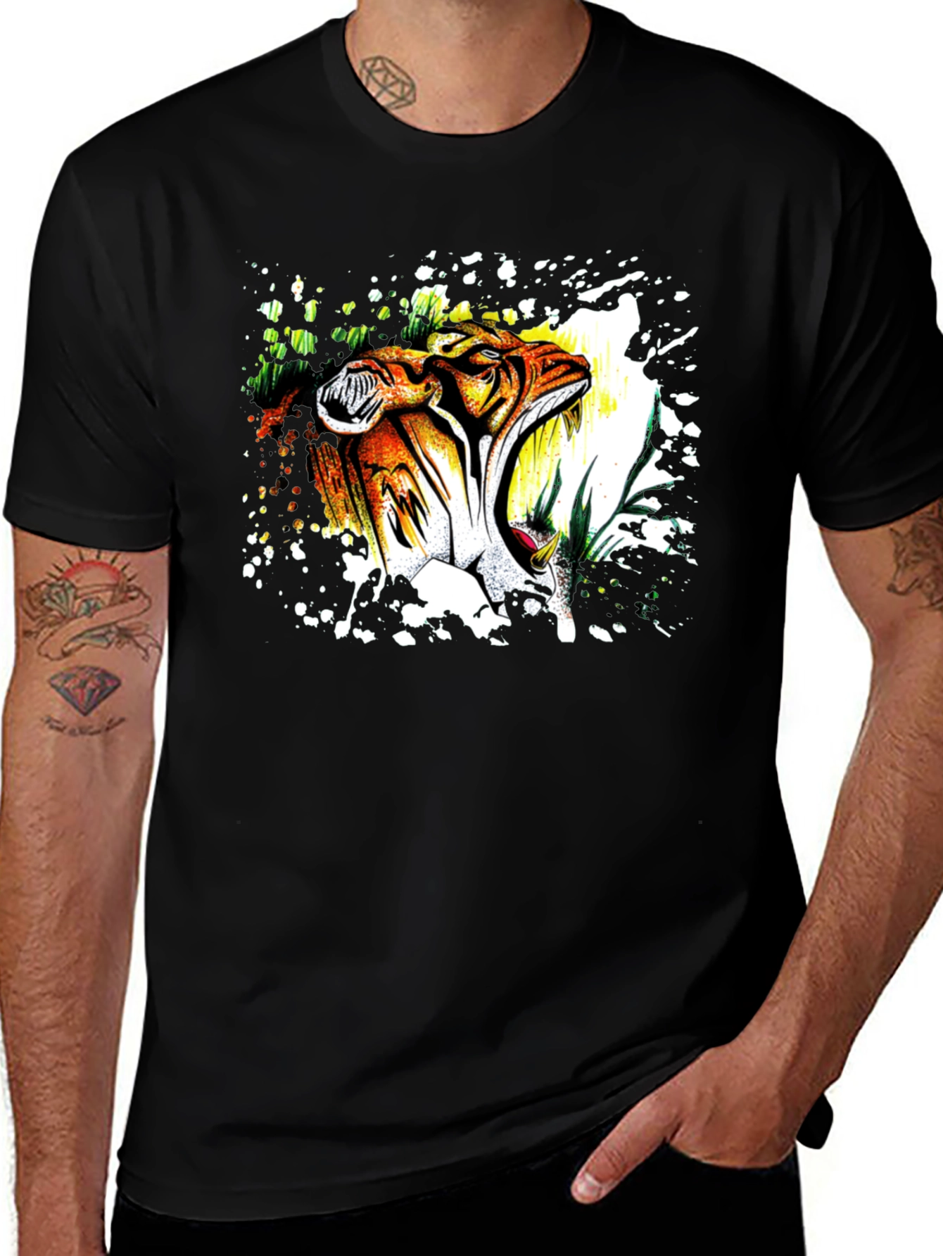 Variant 5 of Roaring Tiger Graphic T-Shirt - Black