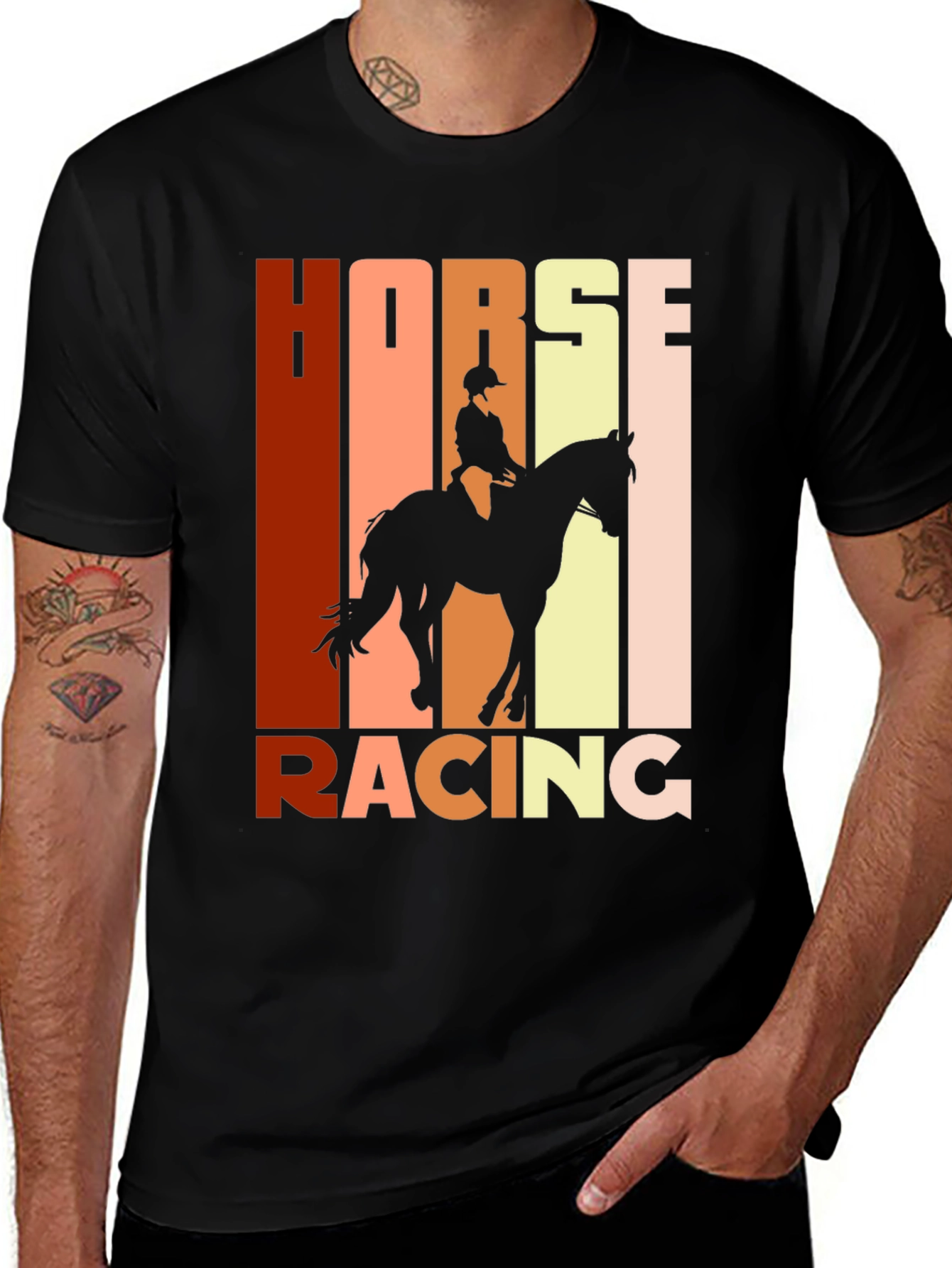 Variant 15 of Horse Racing Graphic Tee | Equestrian Shirt