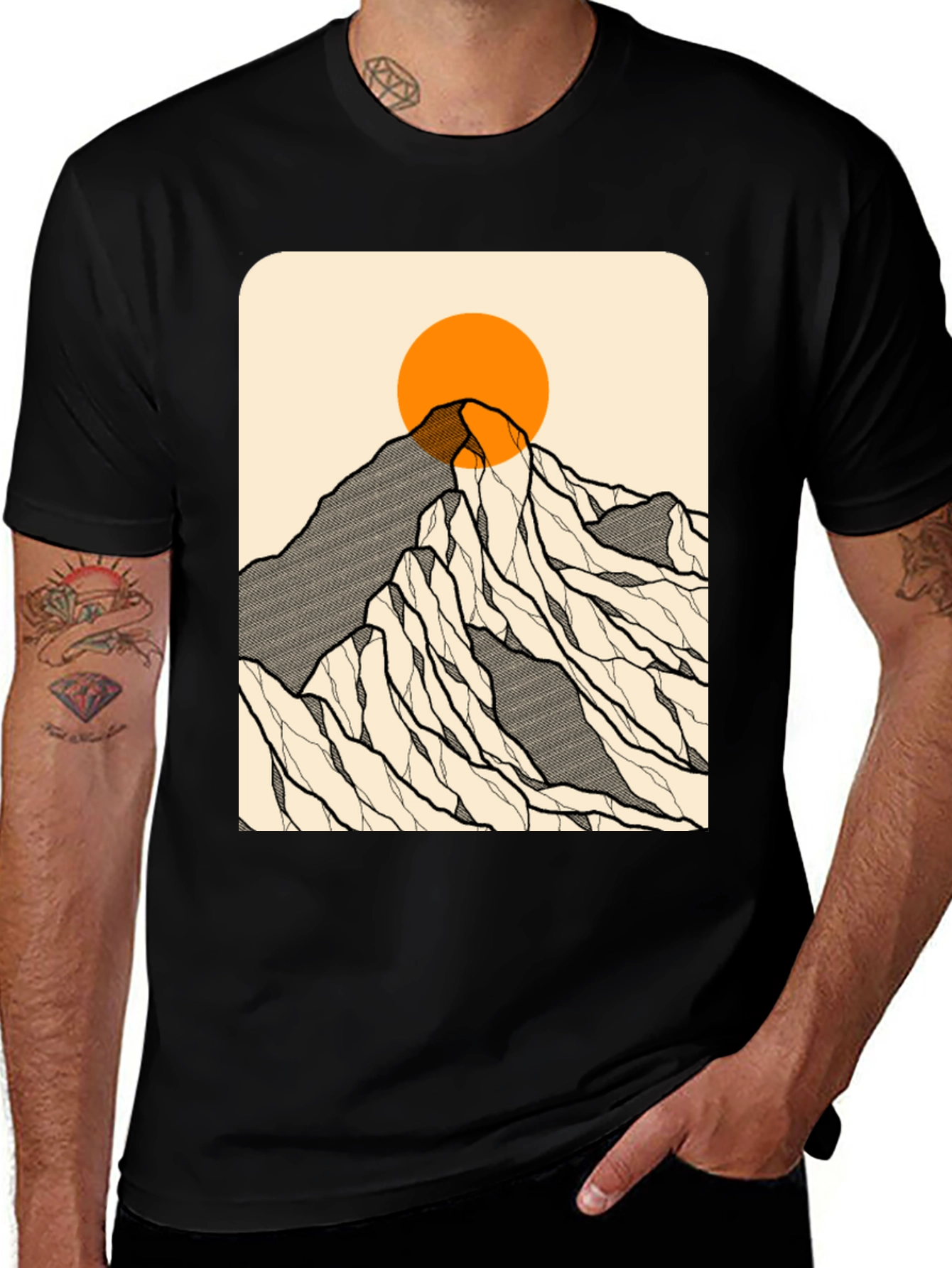 Variant 18 of Mountain Peak Graphic Tee - Black