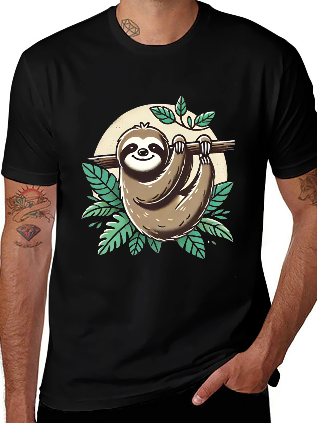 Sloth Graphic Tee - Relaxed & Fun